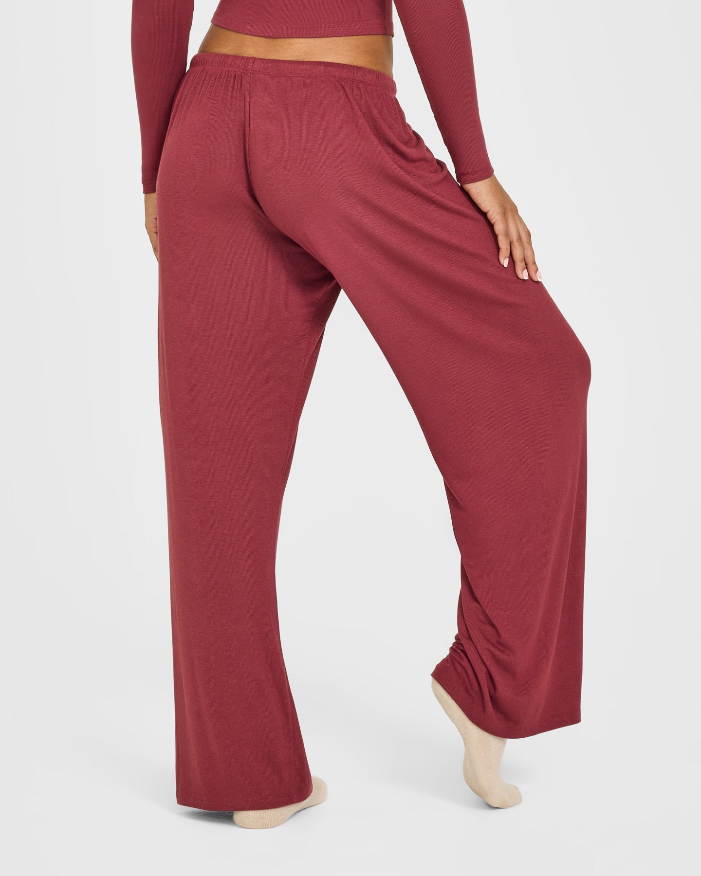 Alternative view of At Home Night Bottoms | Burnt Maroon Red