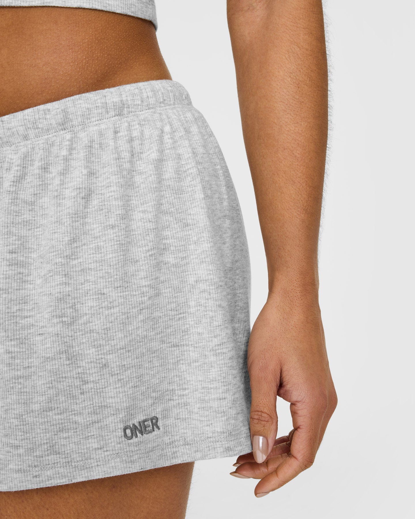At Home Night Shorts | Grey Marl - Image 5