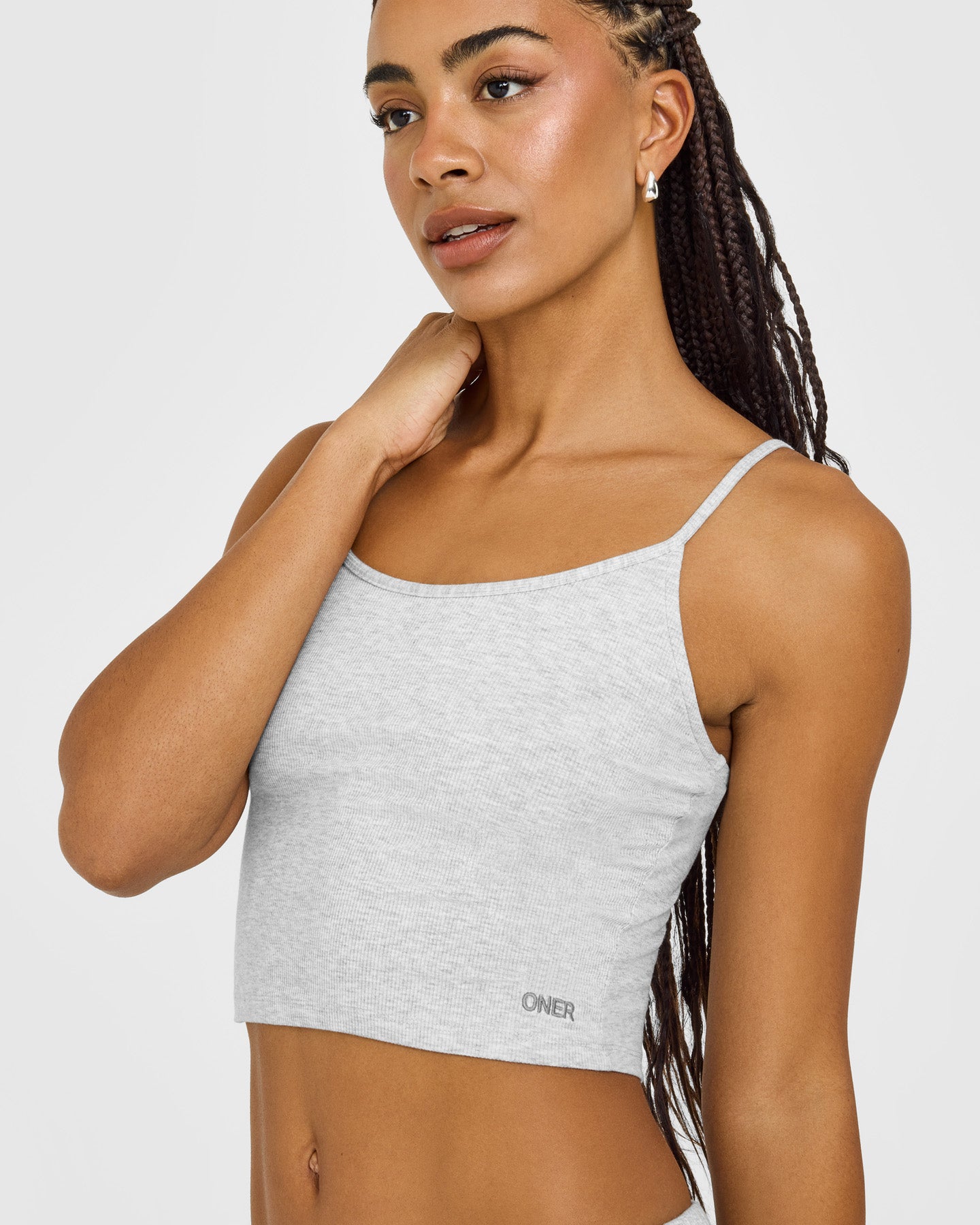 Alternative view of At Home Night Strappy Mid Vest | Grey Marl