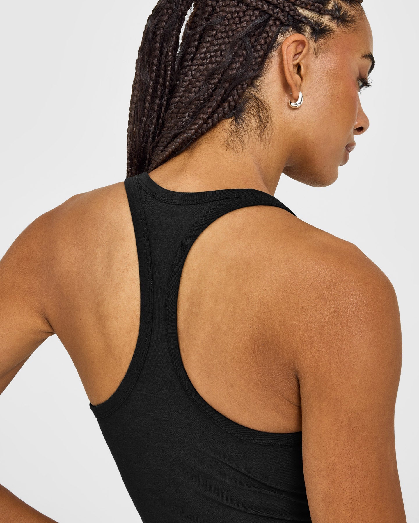 Cotton Racer Back Fitted Vest | Black - Image 5