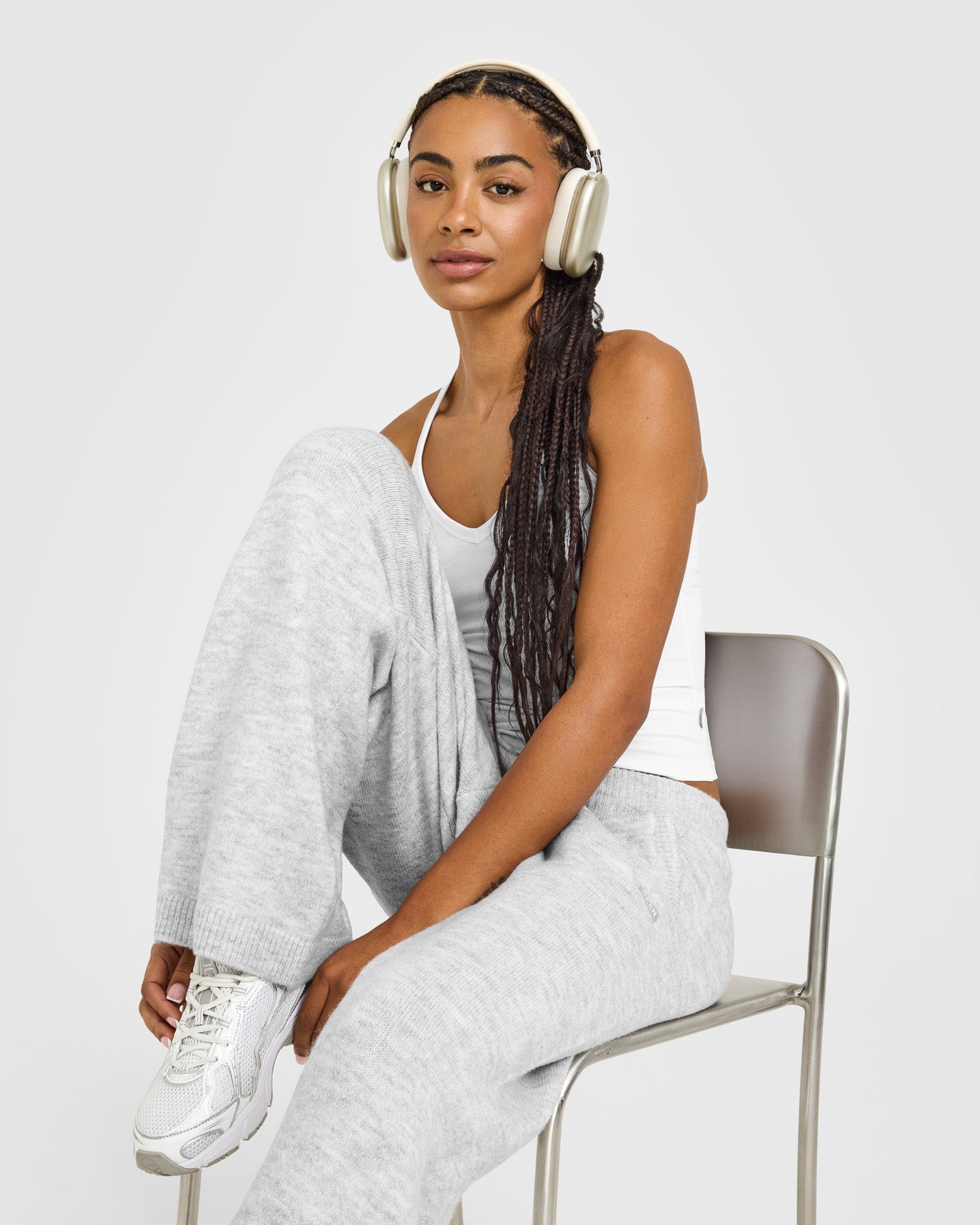 Cotton Racer Back Fitted Vest | White - Image 6