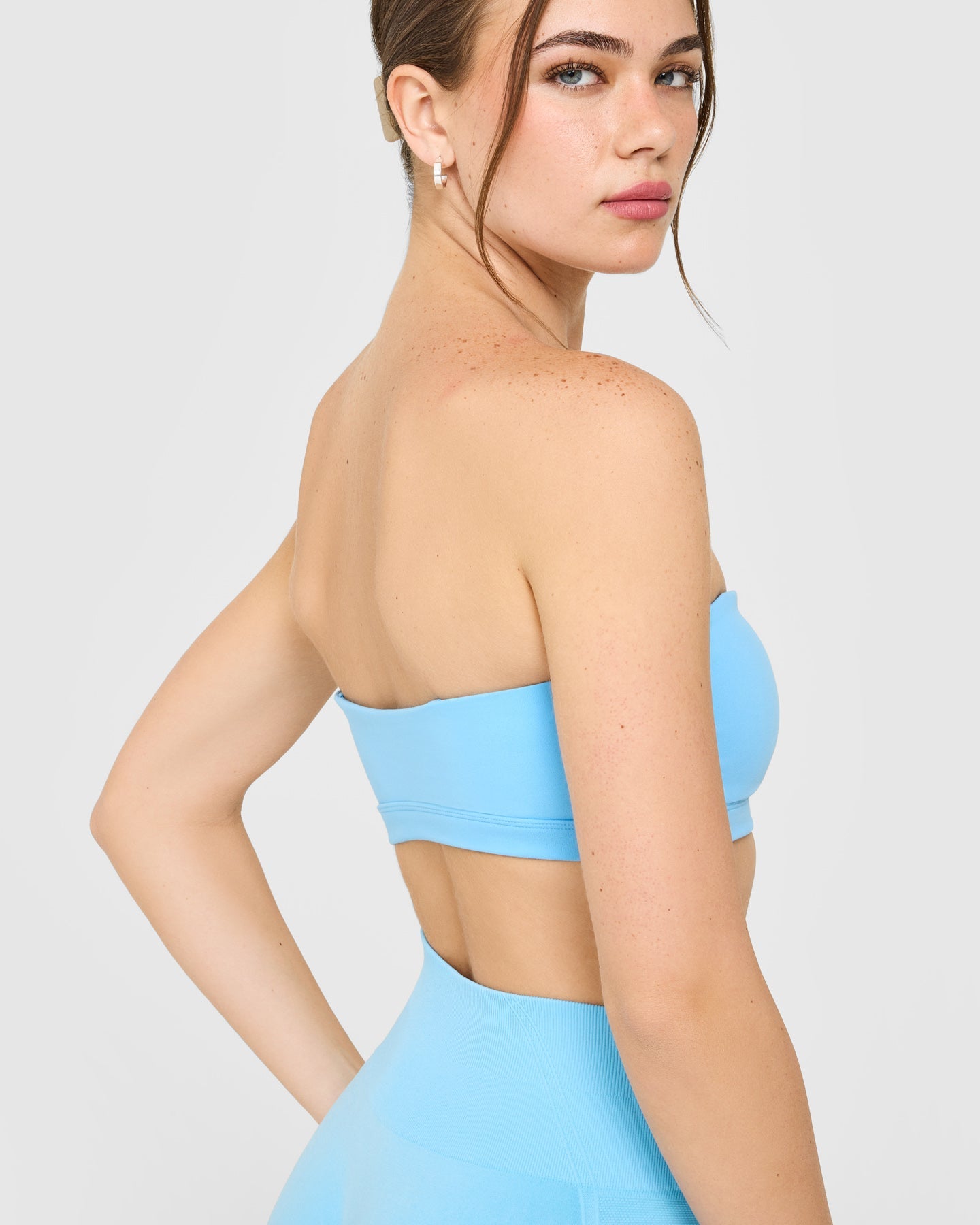 EasyLift Multi Way Bandeau Bralette with White Logo | Arctic Blue - Image 4