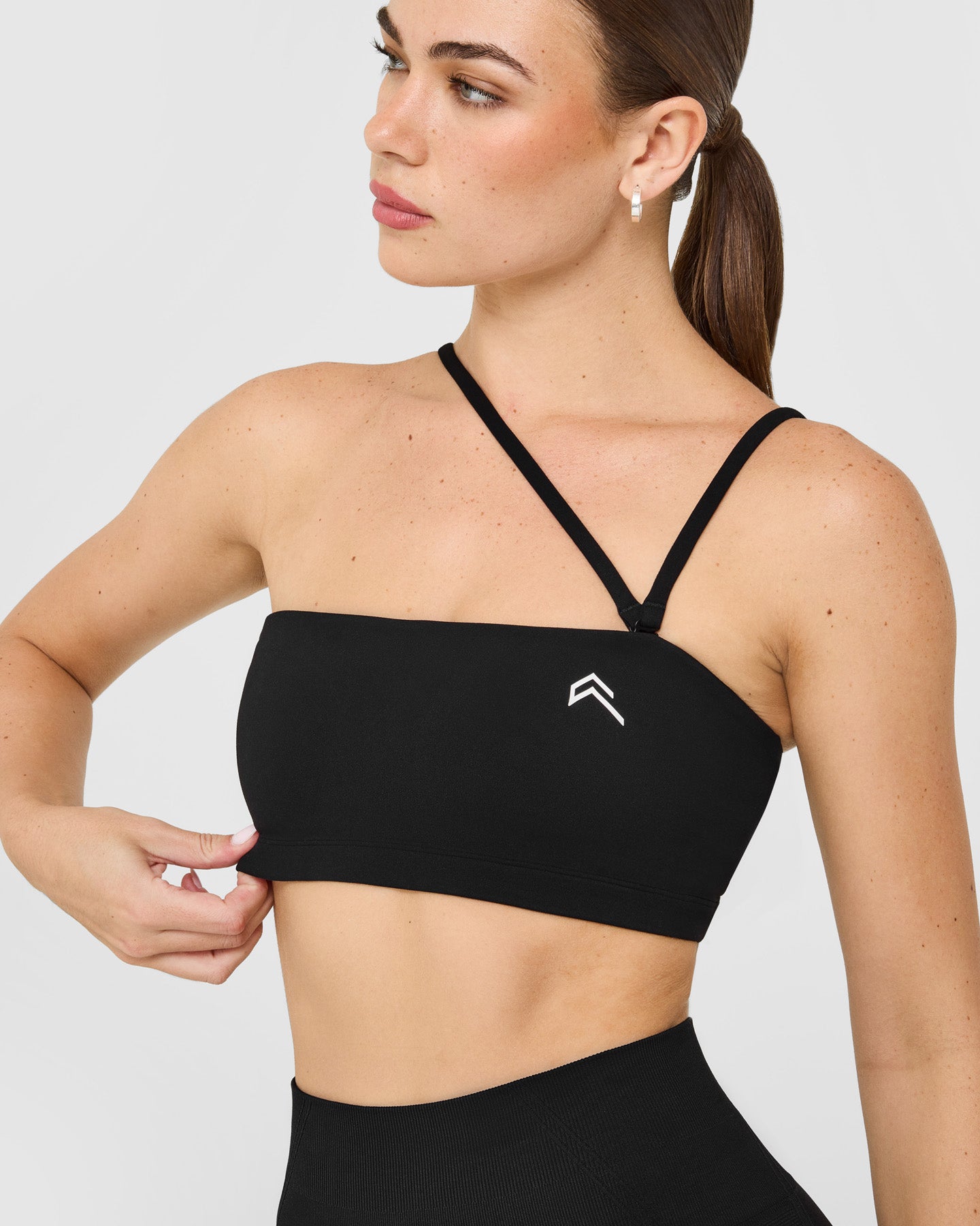 Alternative view of EasyLift Multi Way Bandeau Bralette with White Logo | Black