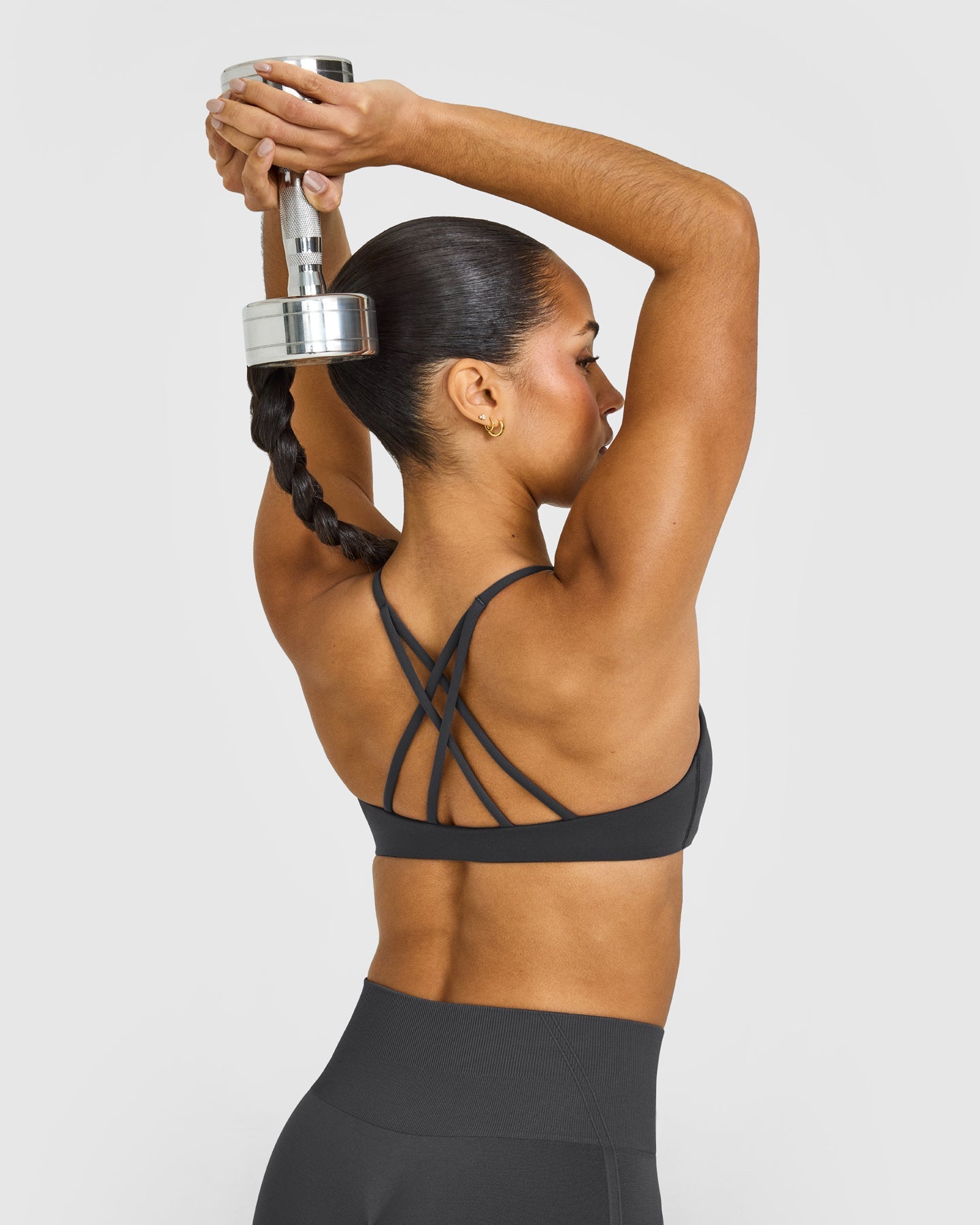 EasyLift Strappy Sports Bra with White Logo | Coal - Image 6