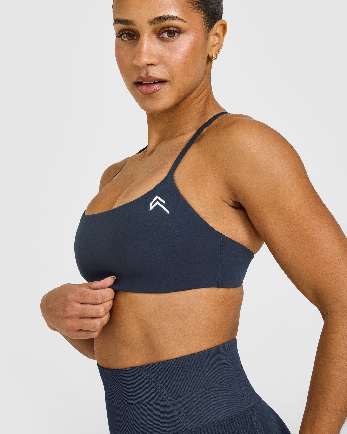 EasyLift Strappy Sports Bra with White Logo | True Blue - Image 5