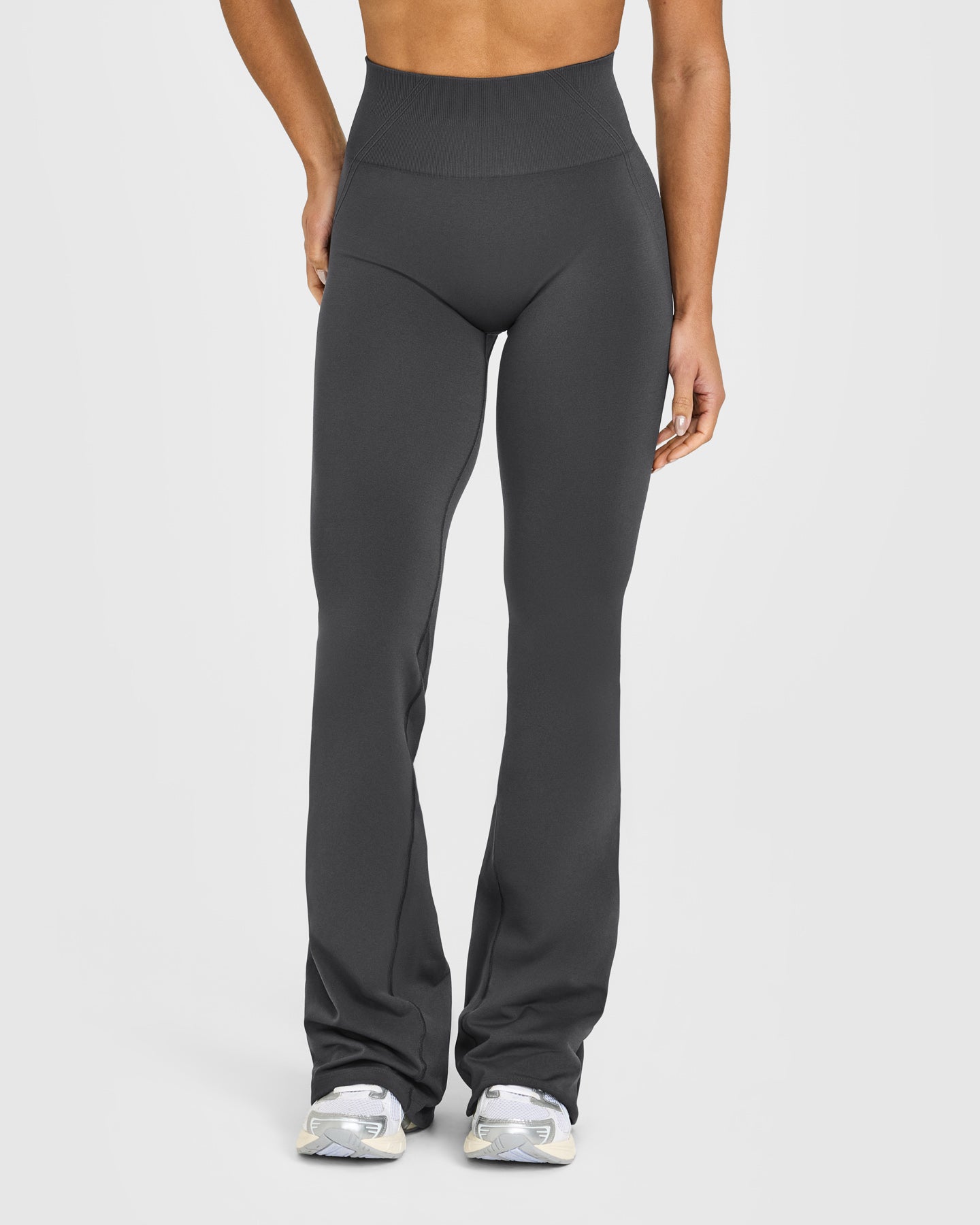 Alternative view of EffortlessLift Seamless Flared Bottoms with White Logo | Coal