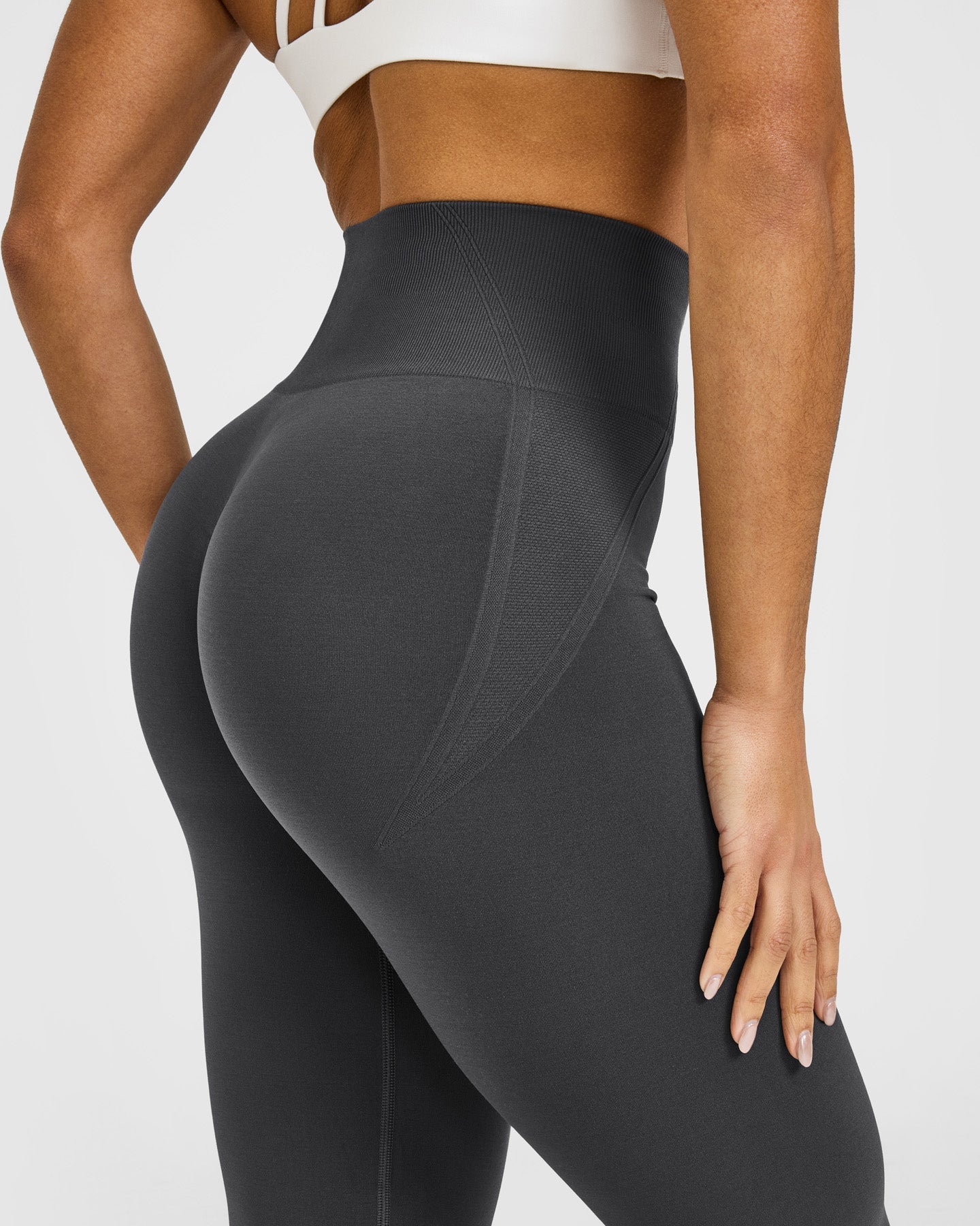 EffortlessLift Seamless Flared Bottoms with White Logo | Coal - Image 4