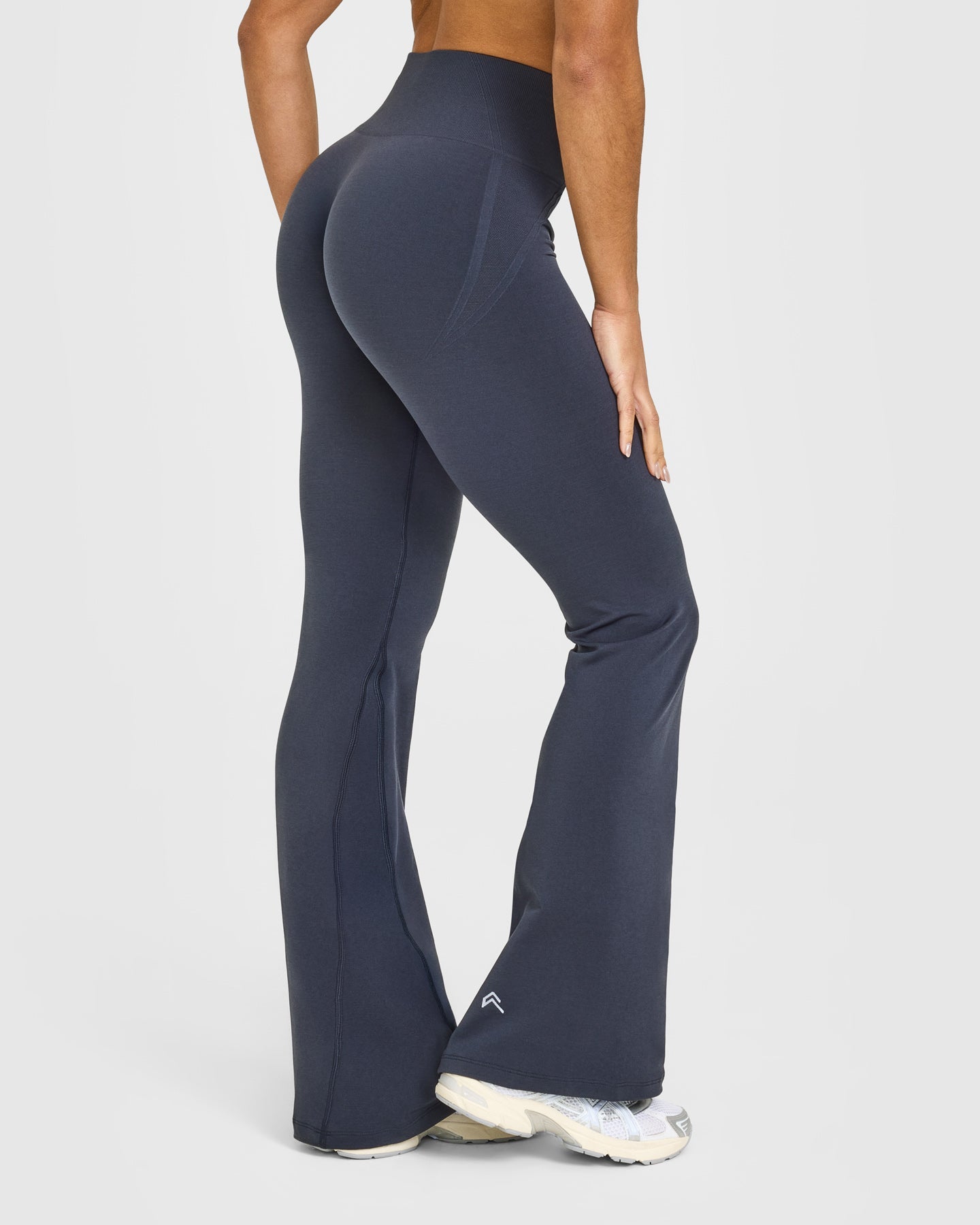 EffortlessLift Seamless Flared Bottoms with White Logo | True Blue