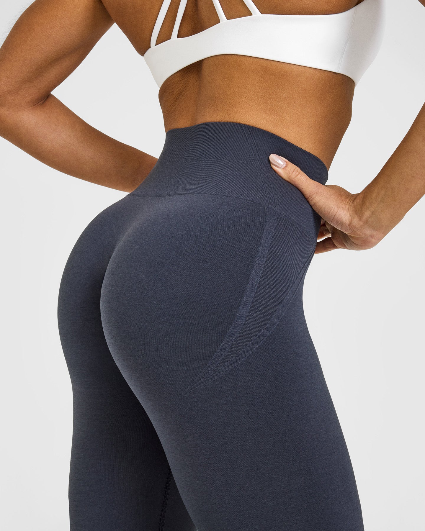 EffortlessLift Seamless Flared Bottoms with White Logo | True Blue - Image 4