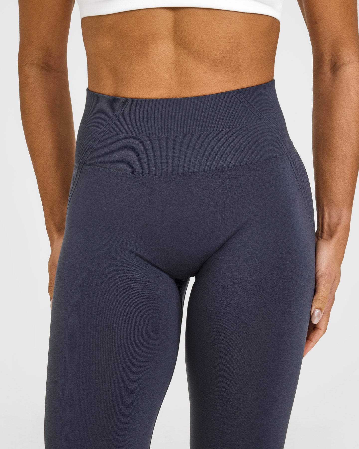 EffortlessLift Seamless Flared Bottoms with White Logo | True Blue - Image 5