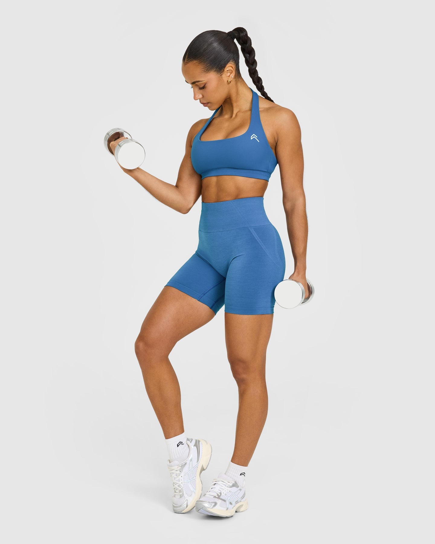 EasyLift Halter Bralette with White Logo | Ocean Blue - Image 3