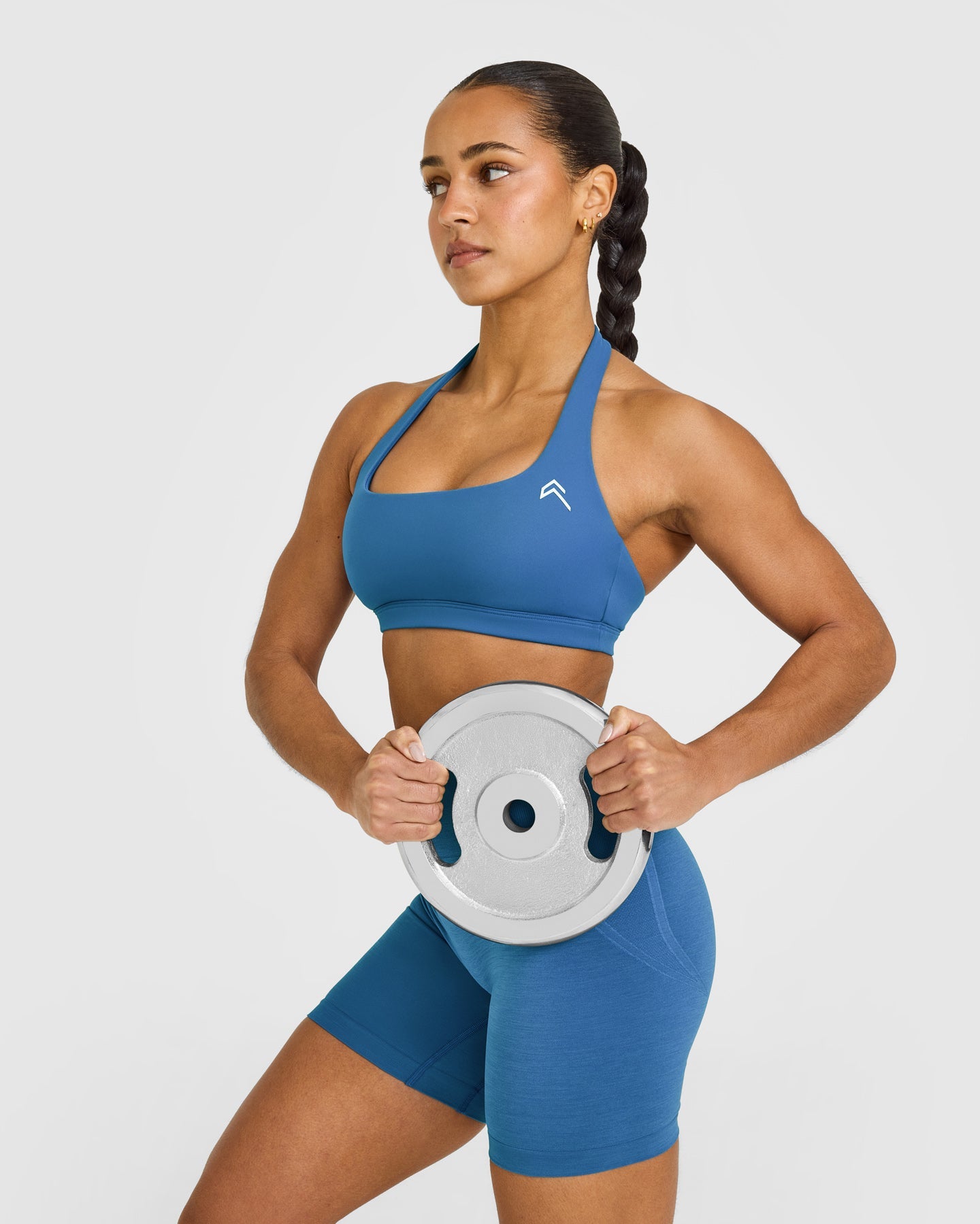 EasyLift Halter Bralette with White Logo | Ocean Blue - Image 6