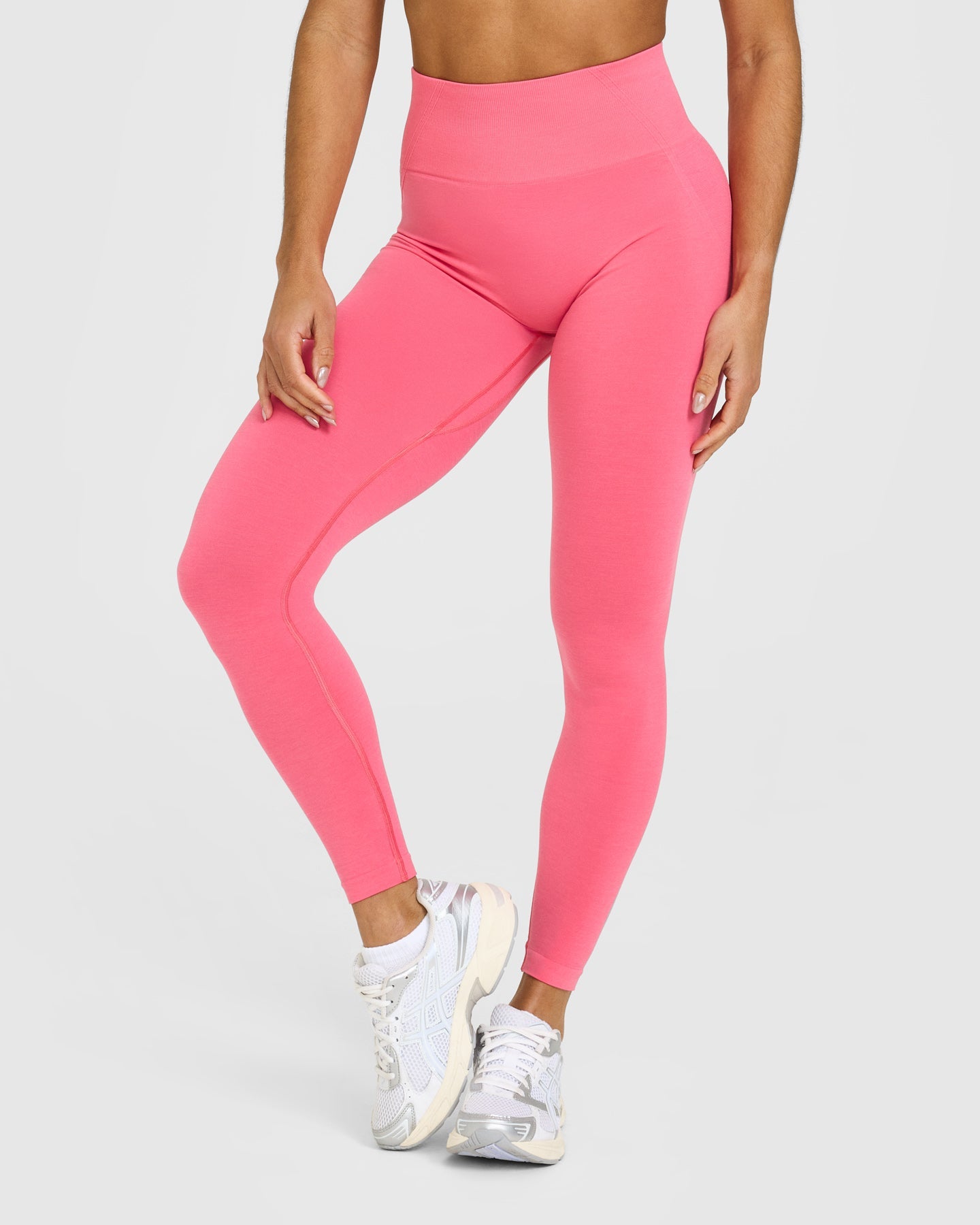Alternative view of EffortlessLift Seamless Leggings with White Logo | Hot Girl Pink