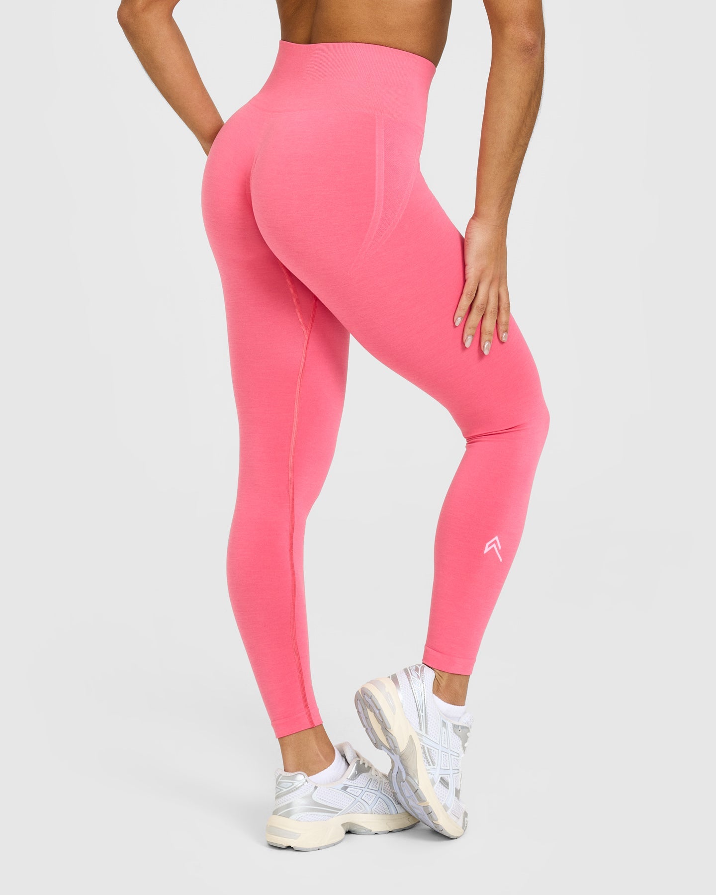 EffortlessLift Seamless Leggings with White Logo | Hot Girl Pink