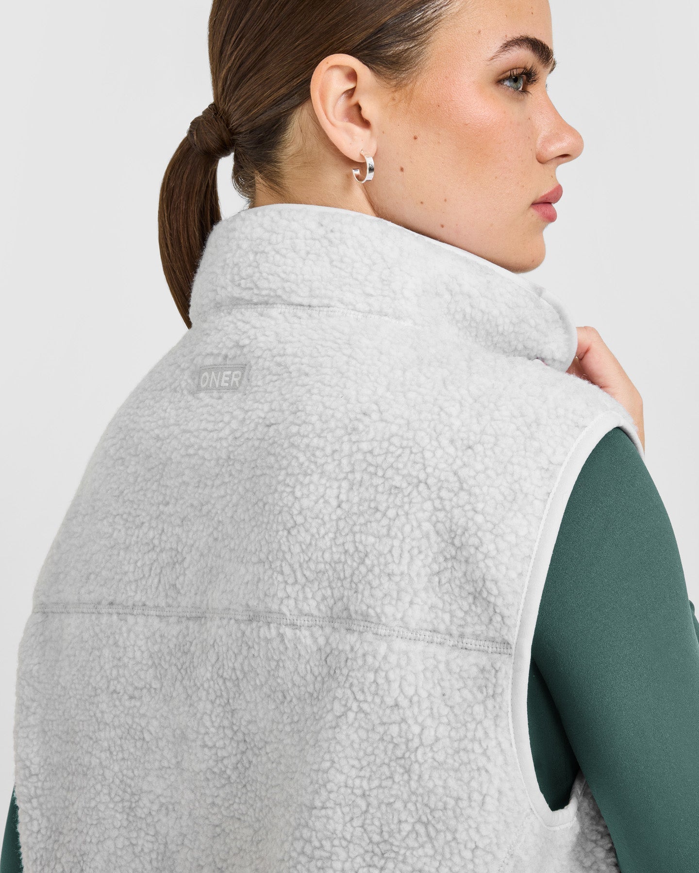 Fleece Gilet with Chest Pocket | Heather Grey - Image 4