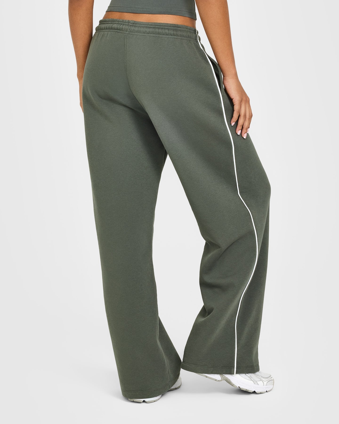 Alternative view of Jersey Tracksuit Straight Leg Joggers | Dark Khaki
