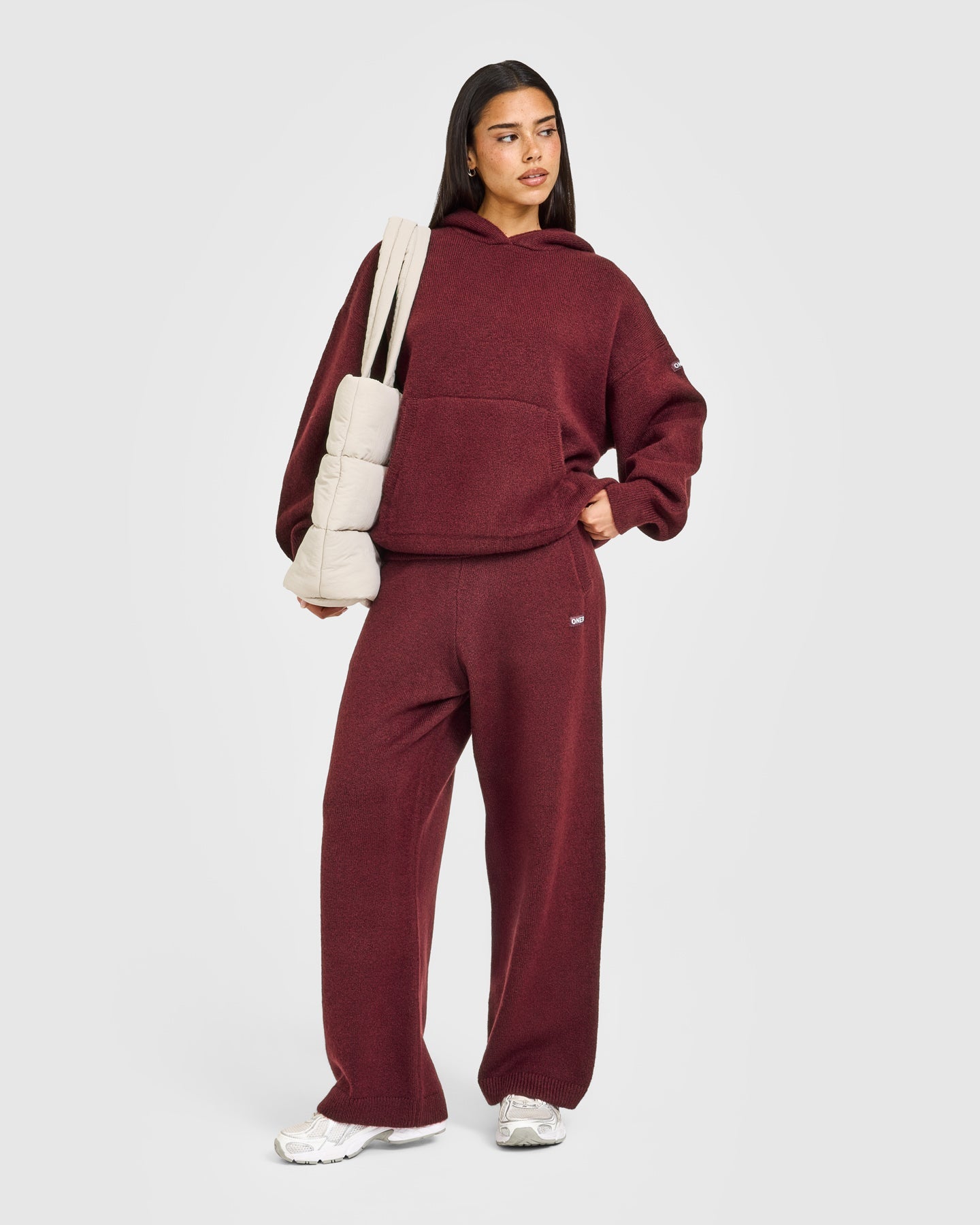 Oversized Knit Hoodie | Rosewood - Image 3