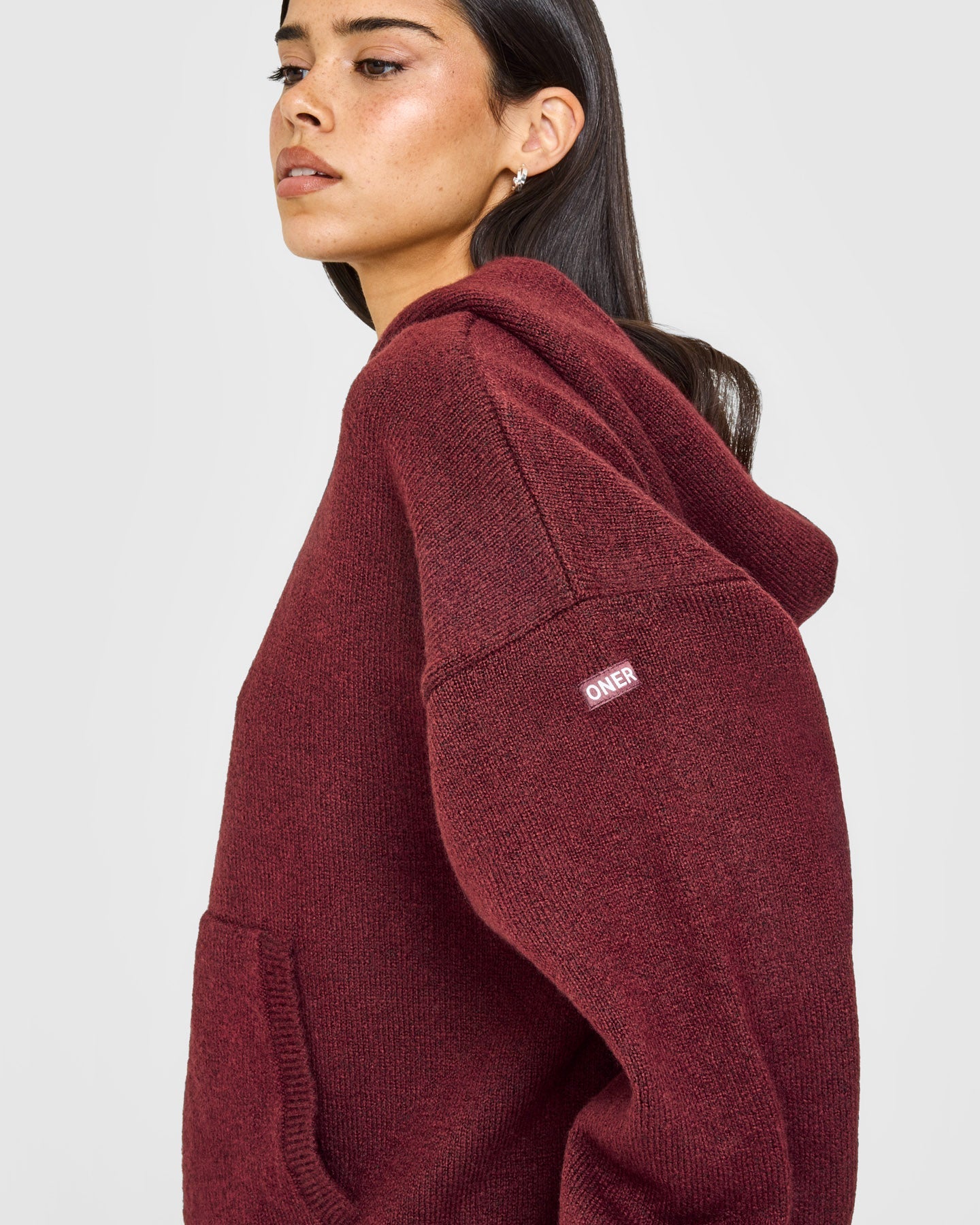 Oversized Knit Hoodie | Rosewood - Image 5