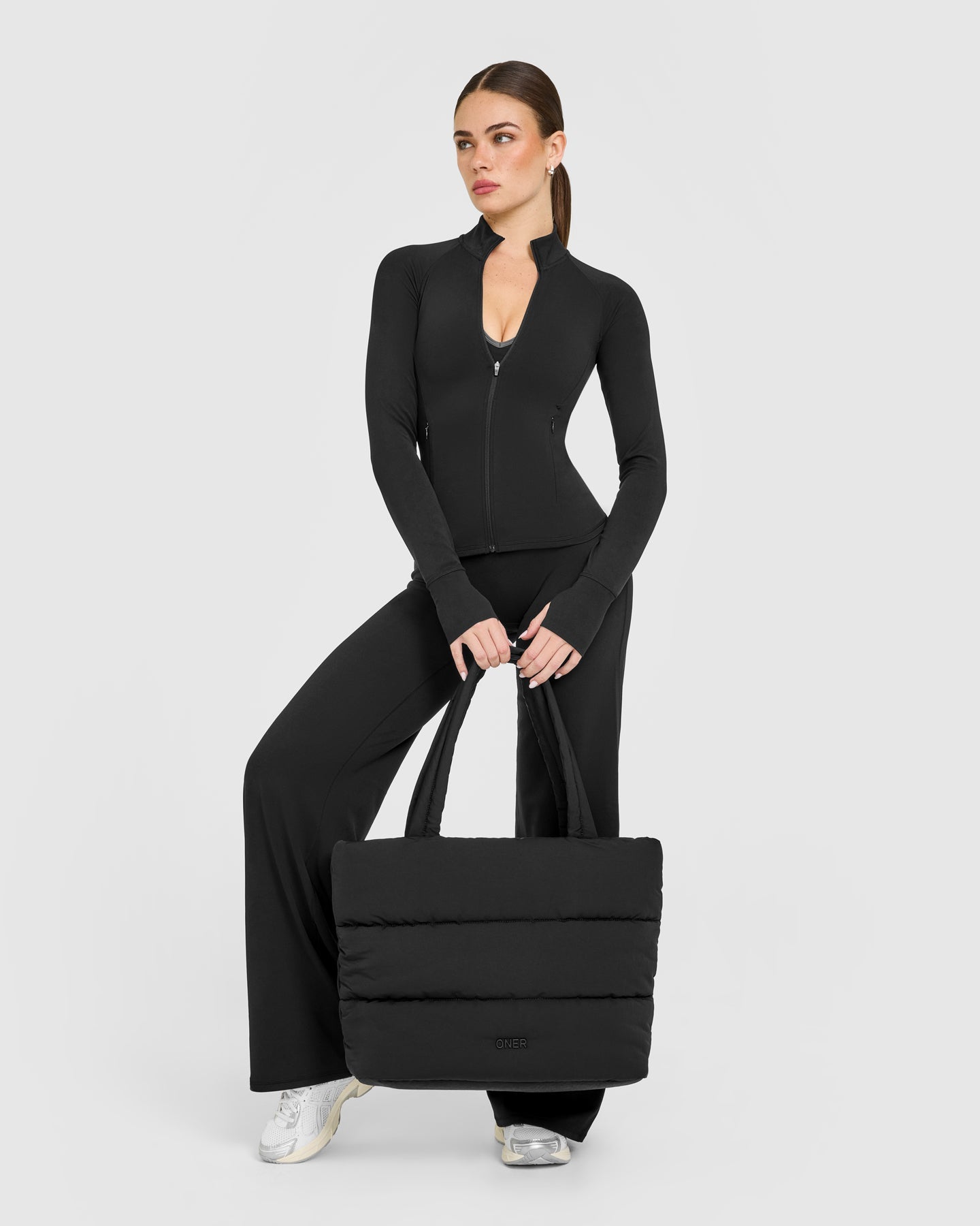 Quilted Tote Bag | Black - Image 3