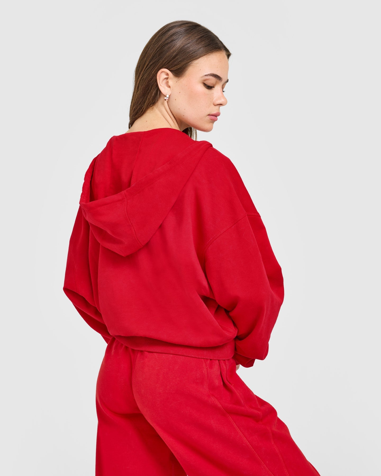 Raw Lounge Oversized Zip Hoodie | Washed Fiery Red - Image 6