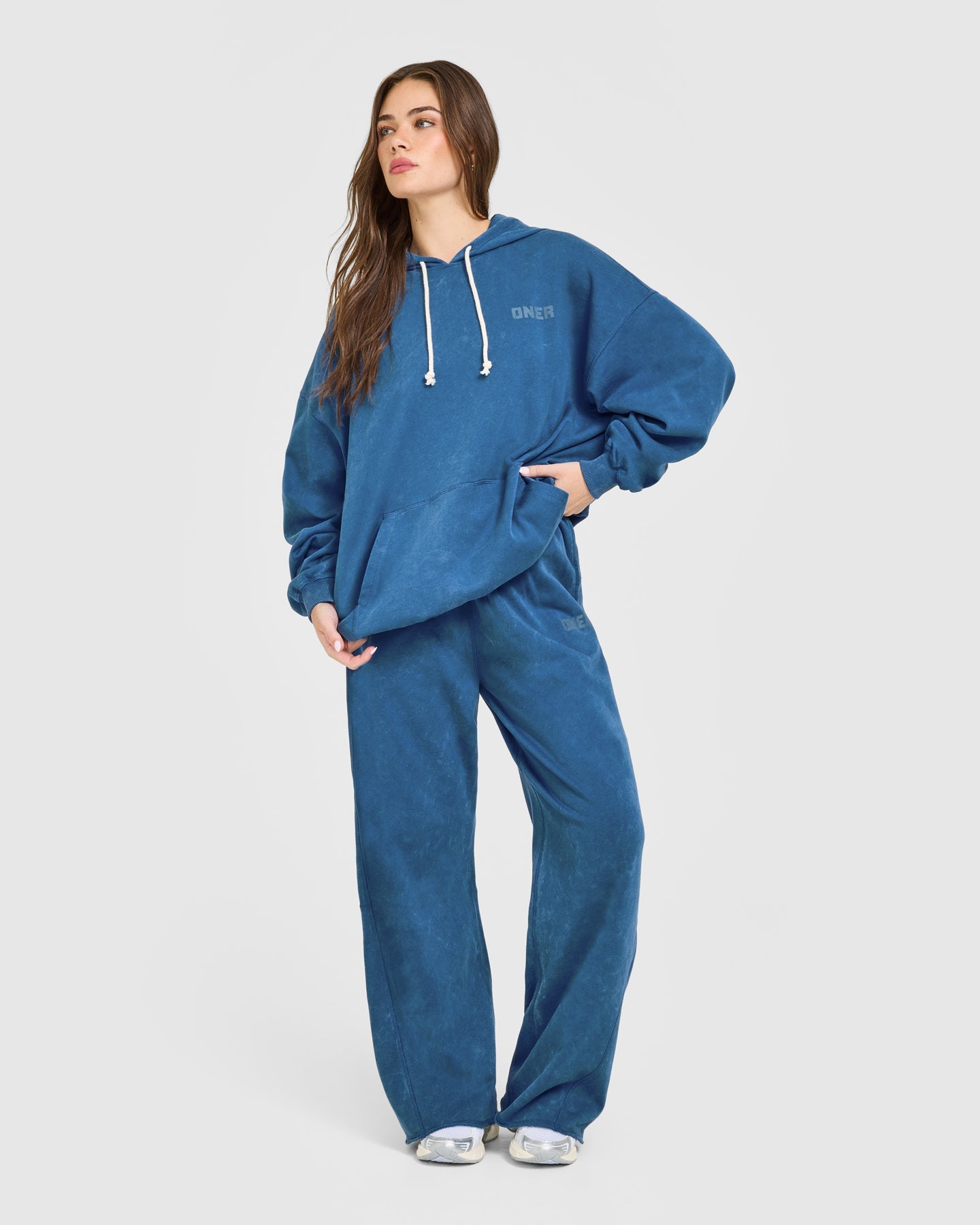 Raw Lounge Oversized Hoodie | Washed Ocean Blue - Image 3