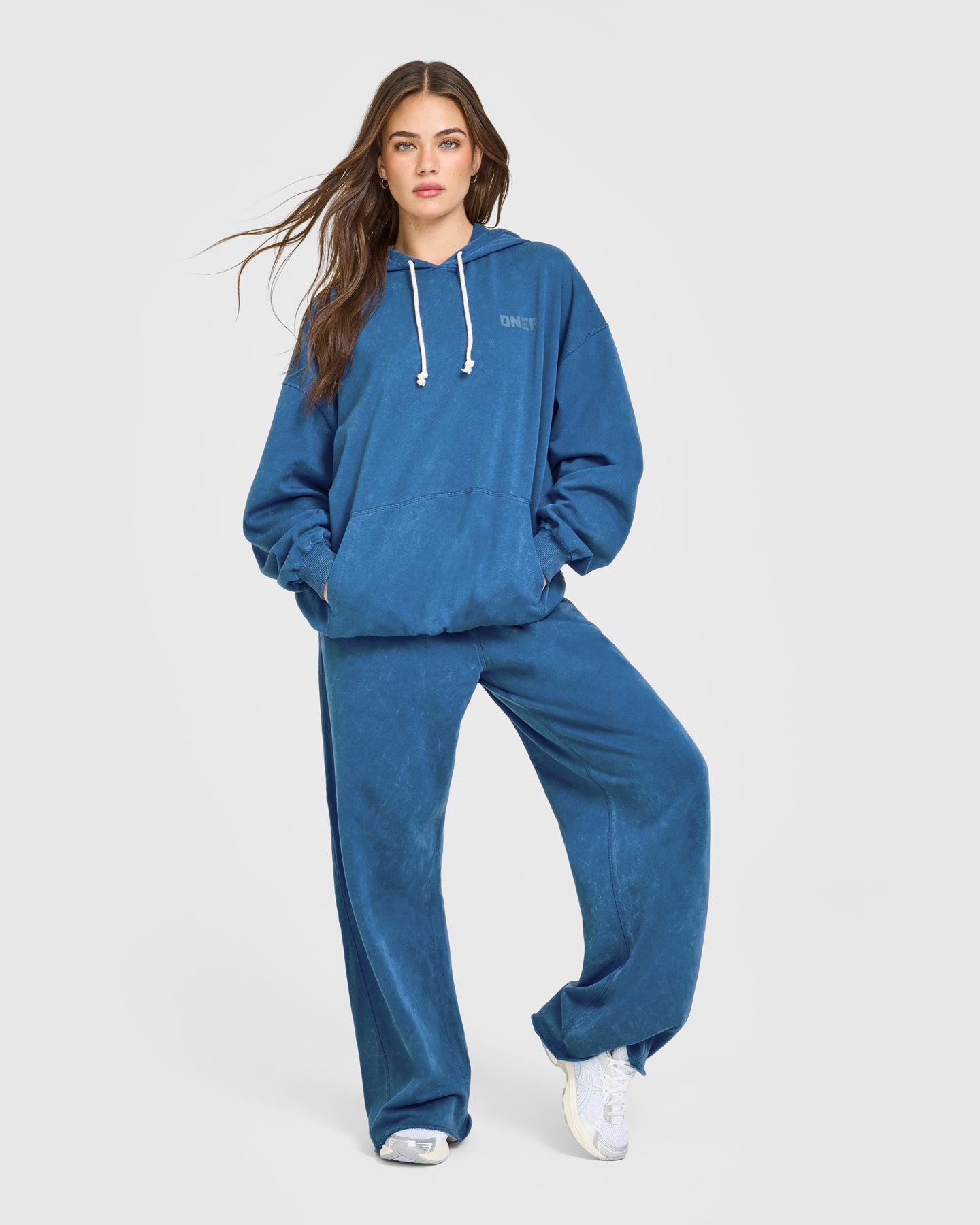 Raw Lounge Wide Leg Joggers | Washed Ocean Blue - Image 3