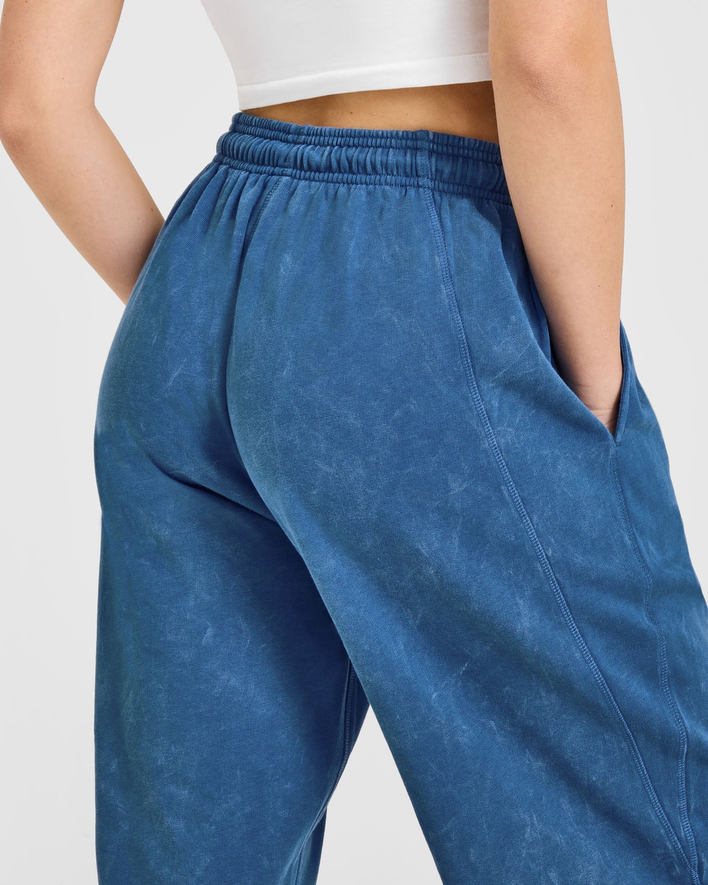 Raw Lounge Wide Leg Joggers | Washed Ocean Blue - Image 4