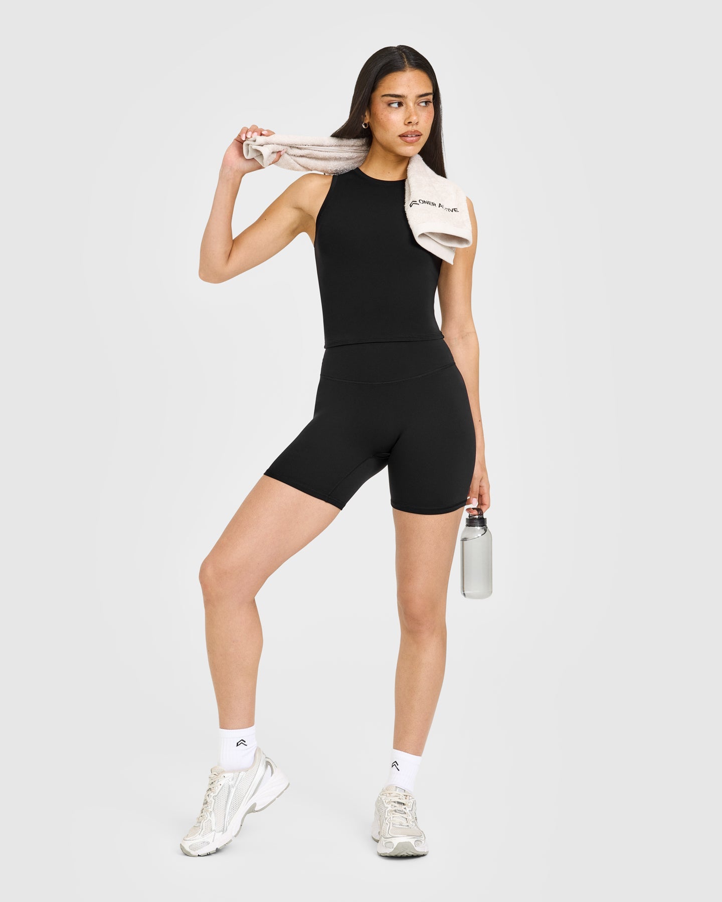 SoftMotion High Neck Mid Vest with White Logo | Black - Image 3