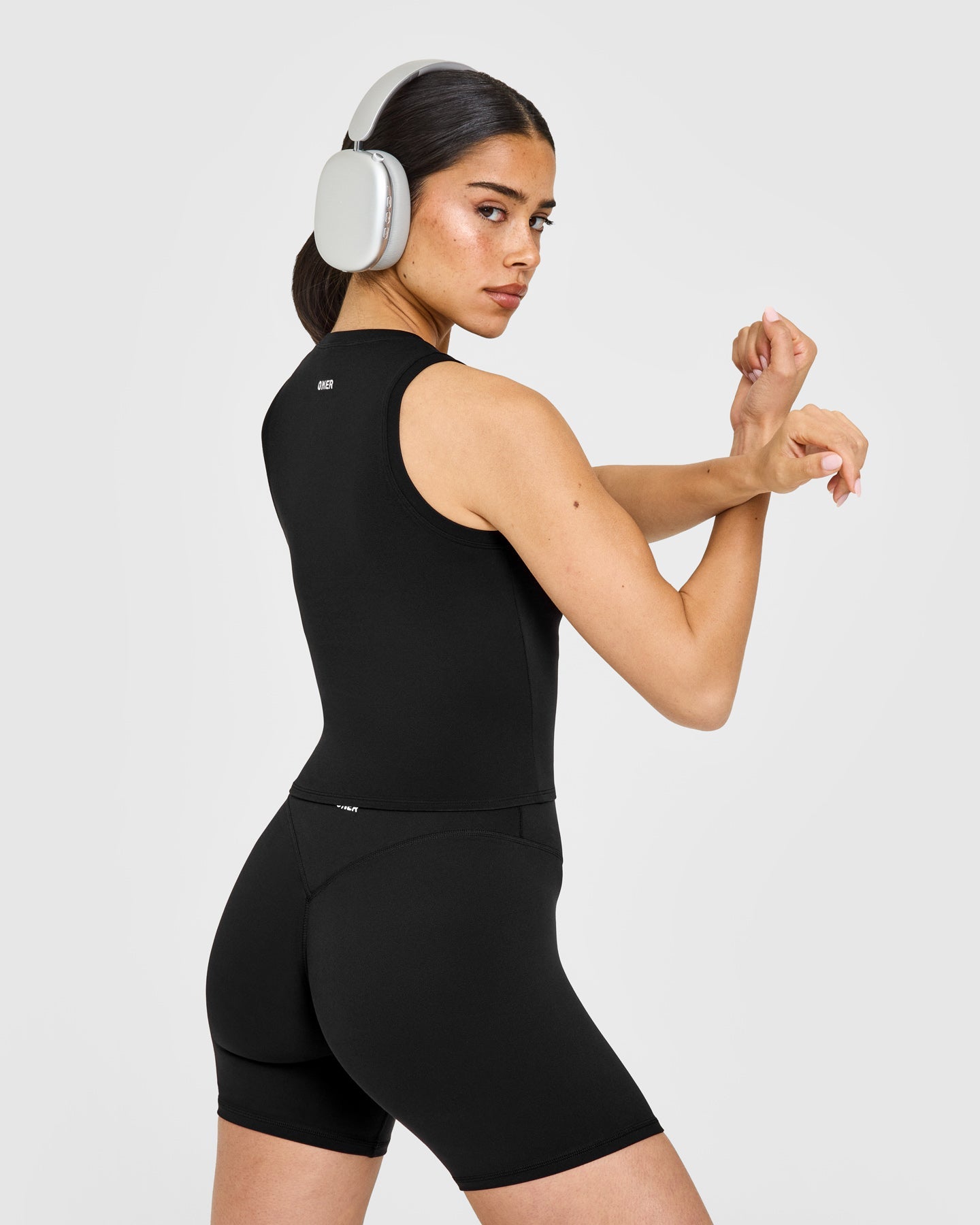 SoftMotion High Neck Mid Vest with White Logo | Black - Image 6