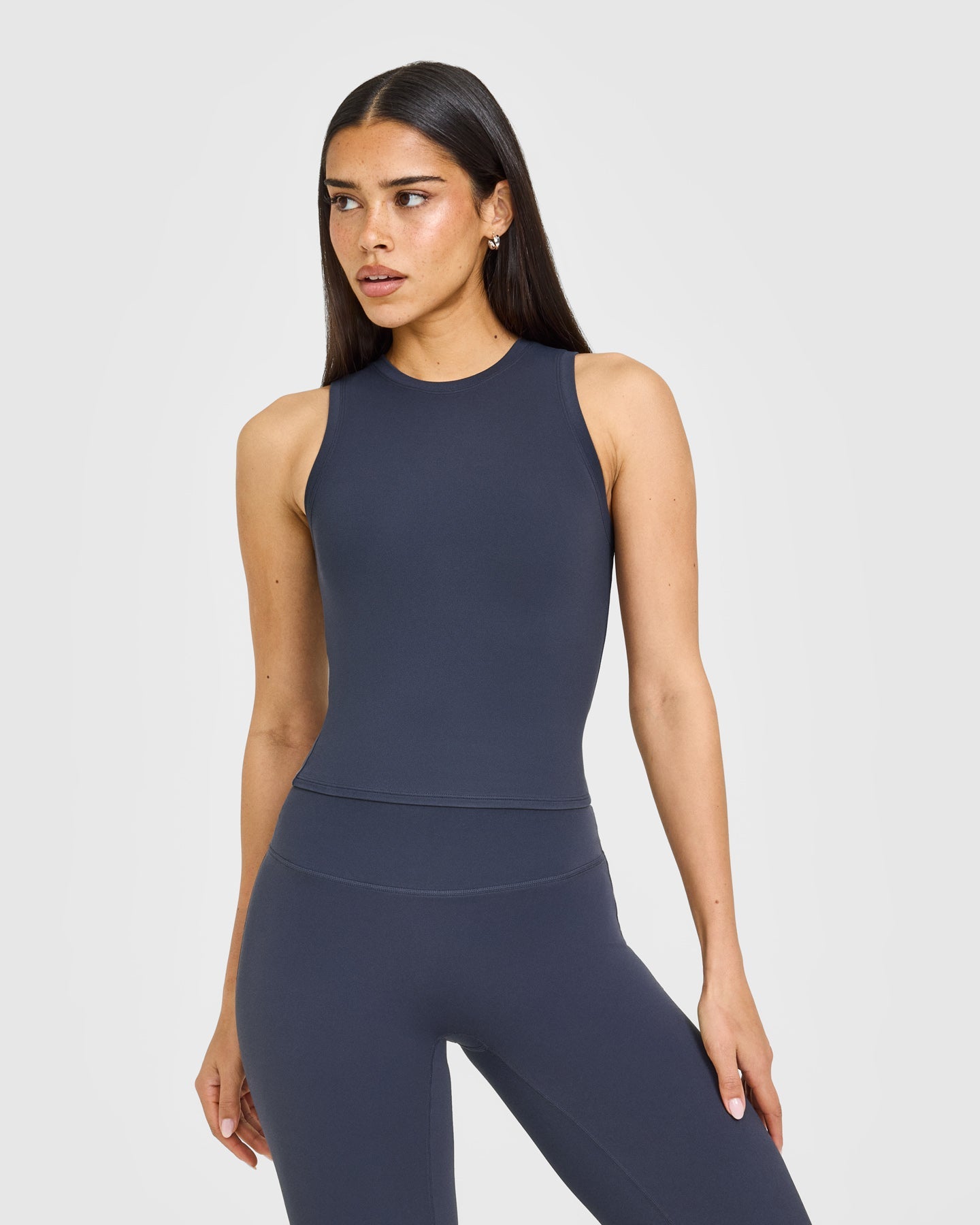 SoftMotion High Neck Mid Vest with White Logo | True Blue