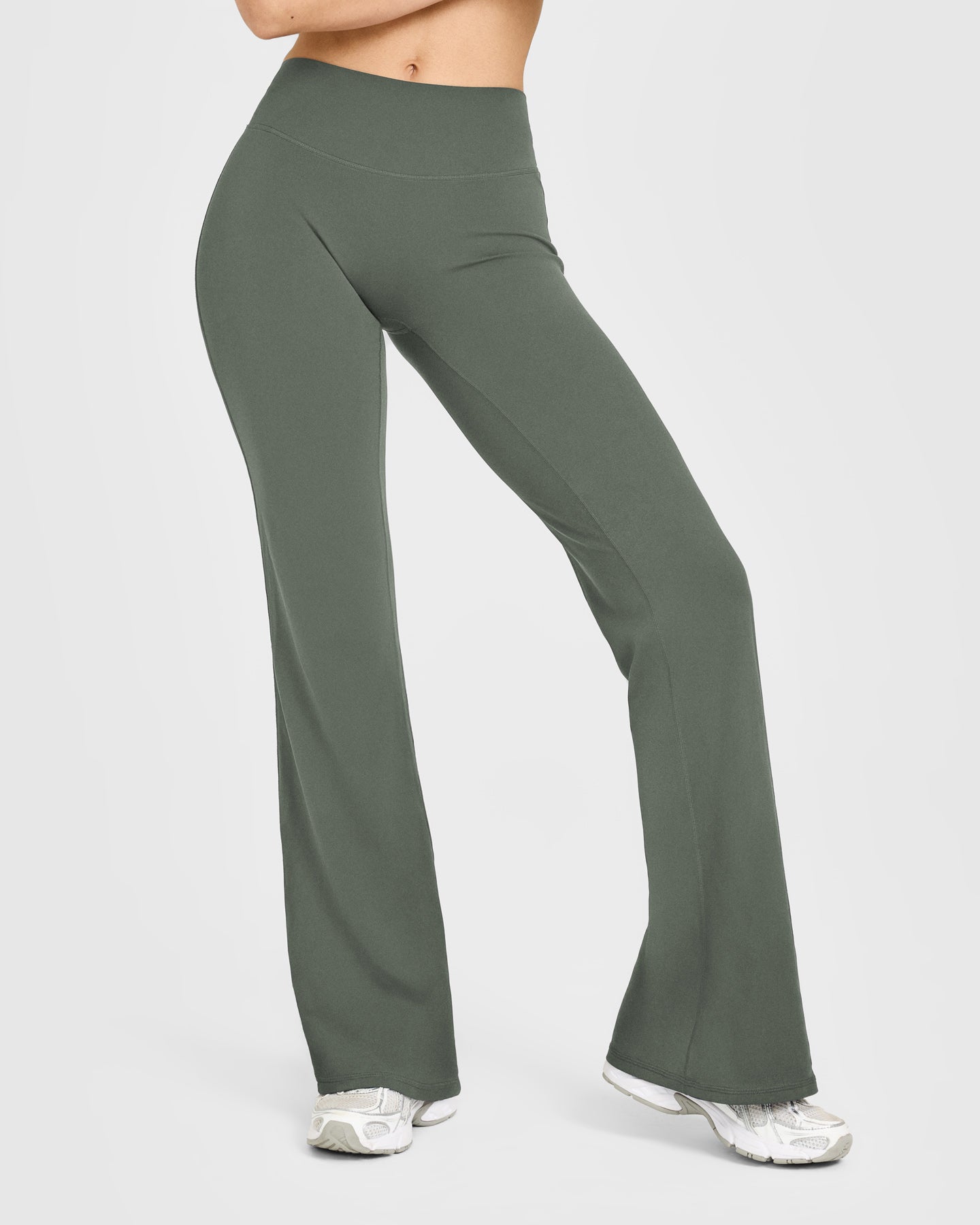 Alternative view of SoftMotion Flared Bottoms with White Logo | Dark Khaki