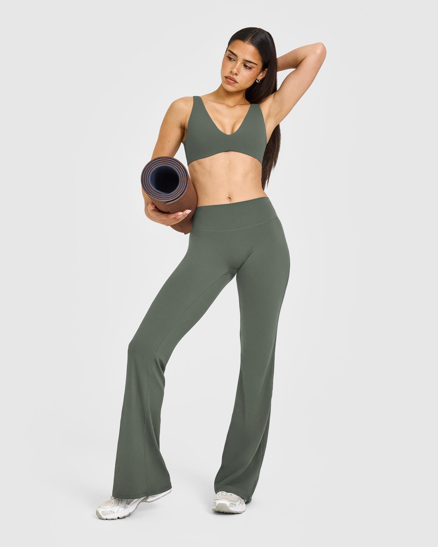 SoftMotion Flared Bottoms with White Logo | Dark Khaki - Image 3