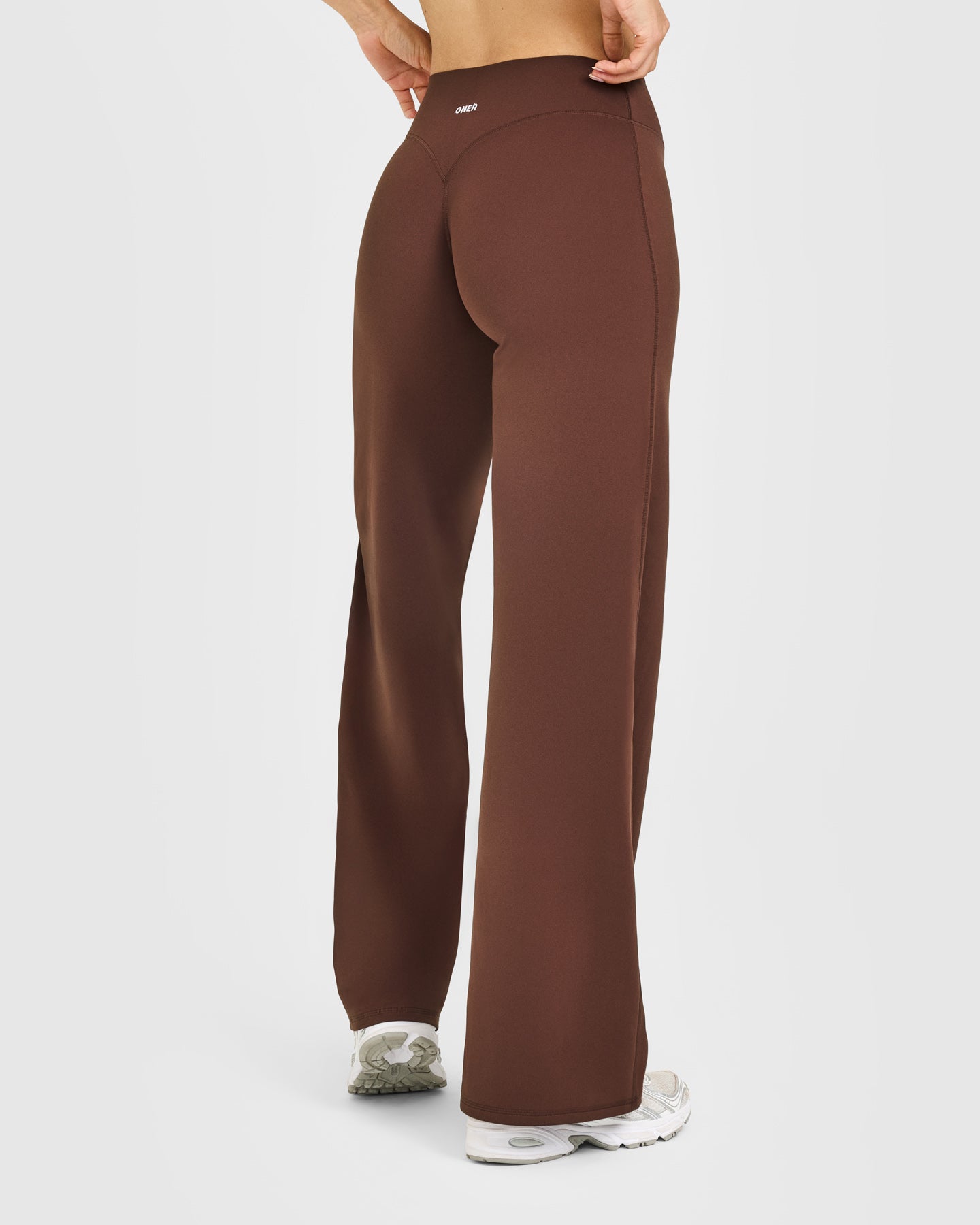 SoftMotion Straight Leg Bottoms with White Logo | Espresso Brown
