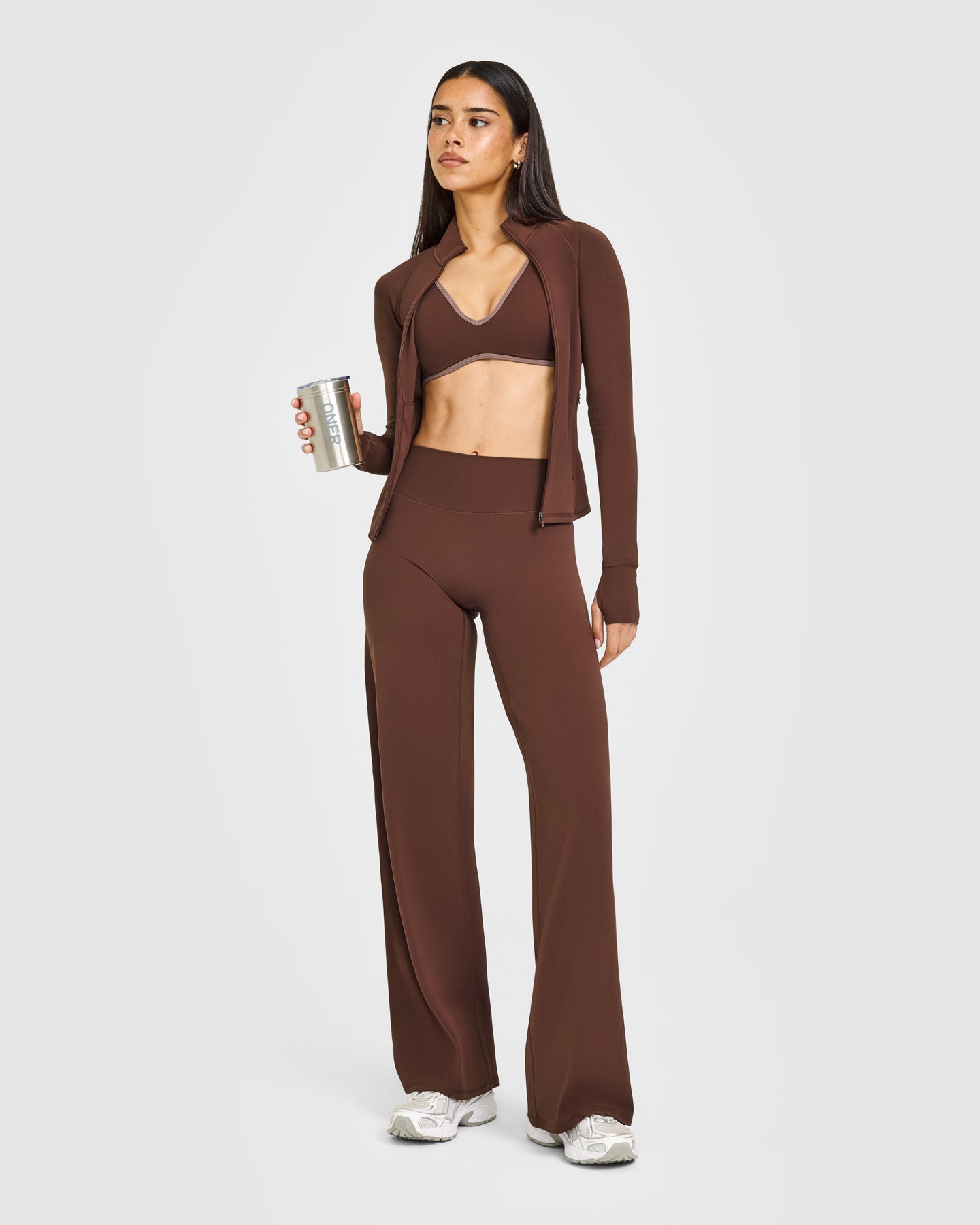 SoftMotion Straight Leg Bottoms with White Logo | Espresso Brown - Image 3