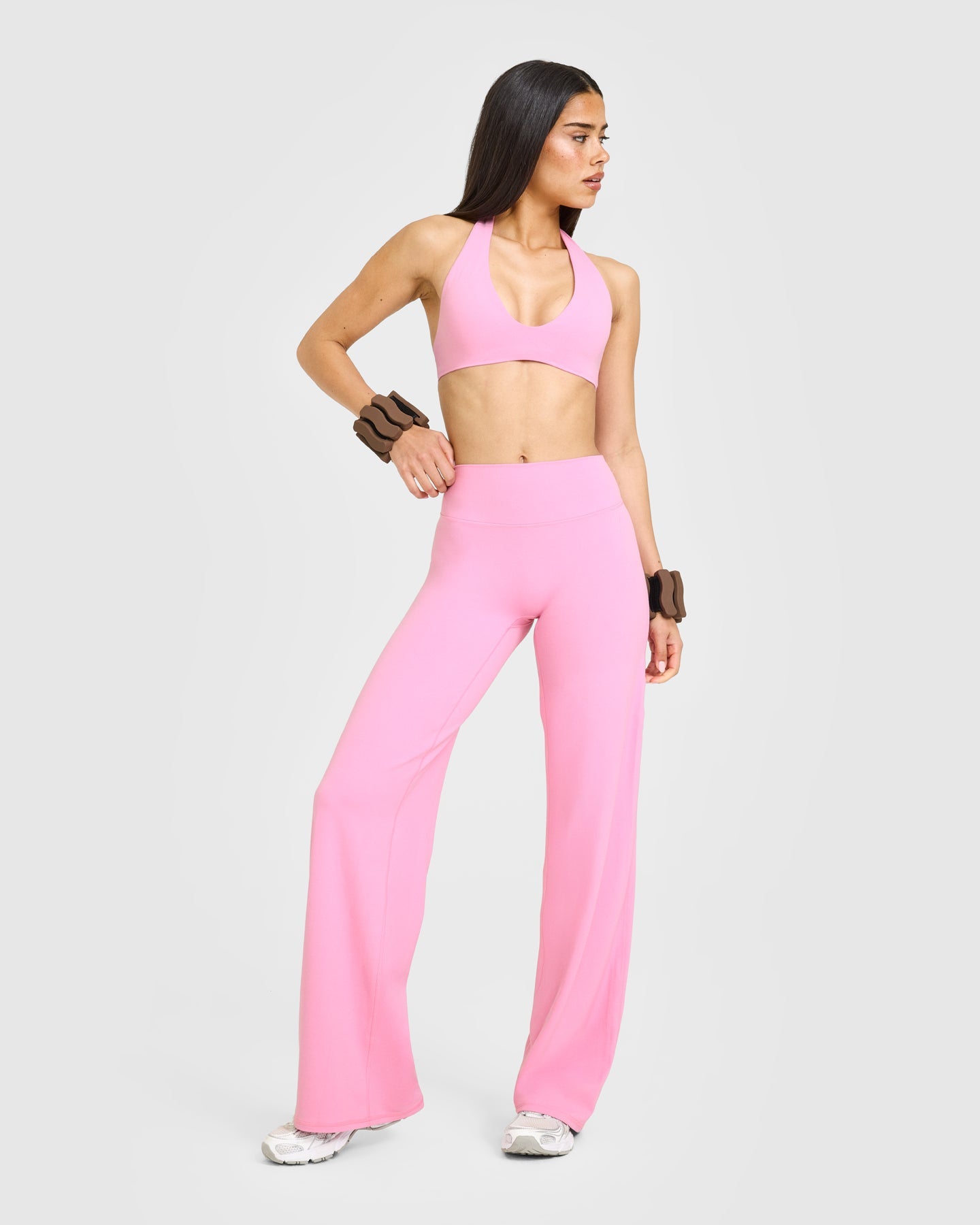 SoftMotion Straight Leg Bottoms with White Logo | Rose Pink - Image 3