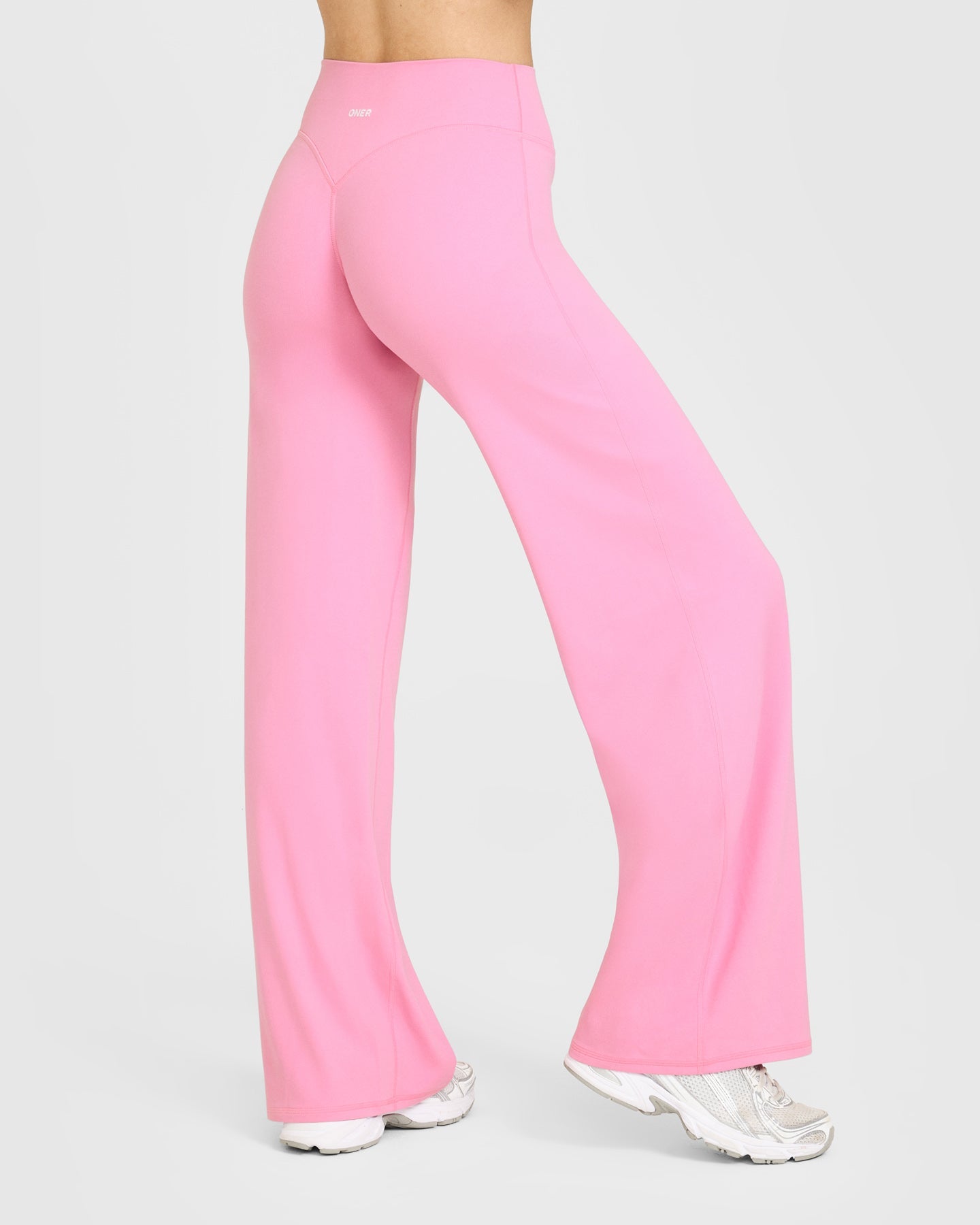 SoftMotion Straight Leg Bottoms with White Logo | Rose Pink