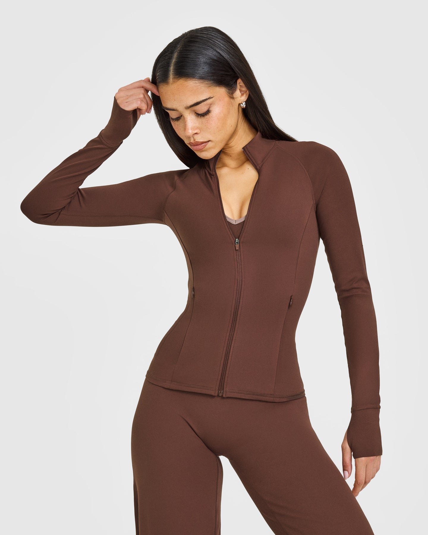 SoftMotion Jacket with White Logo | Espresso Brown