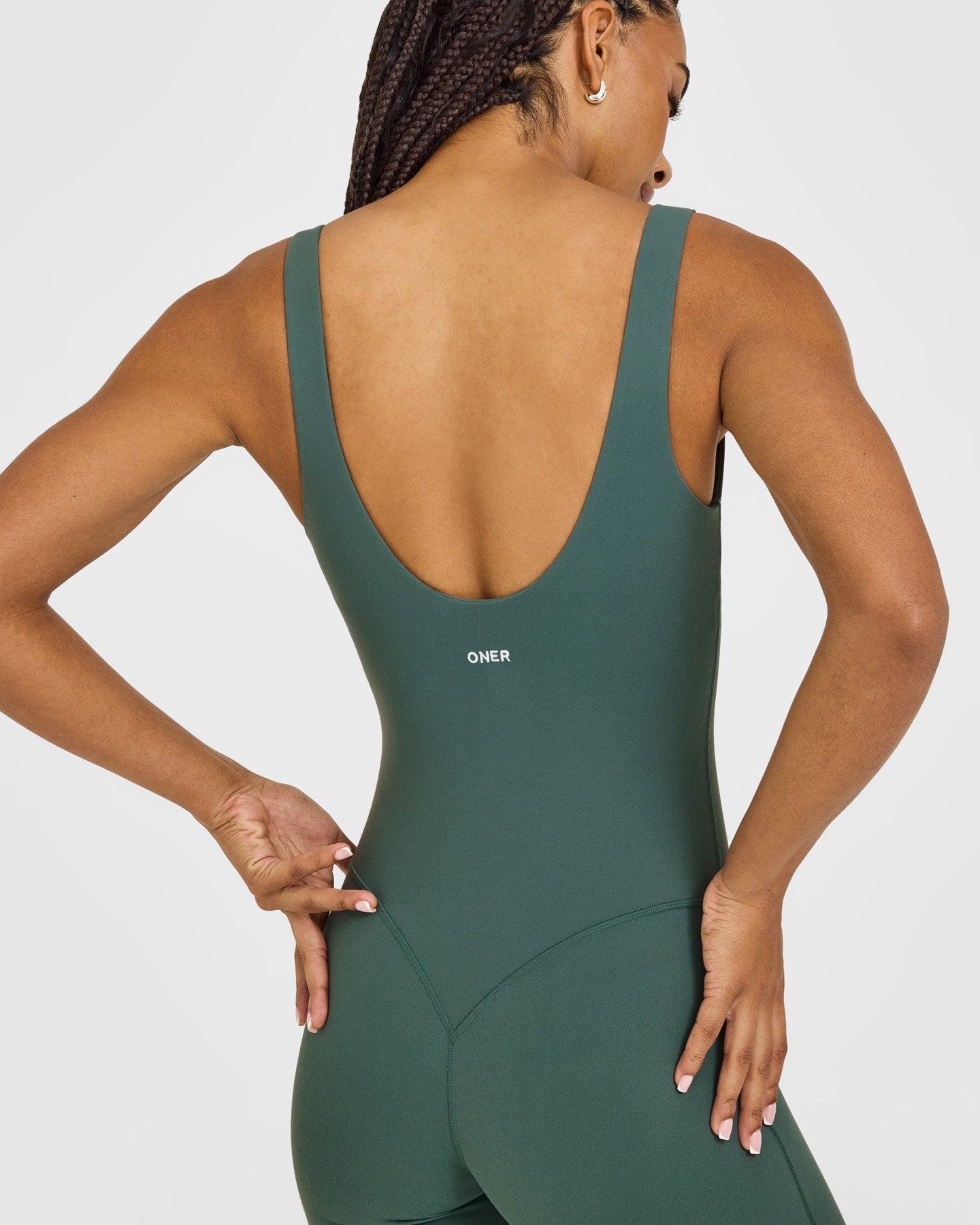 SoftMotion Scoop Back Flared All In One Long with White Logo | Iced Green - Image 4