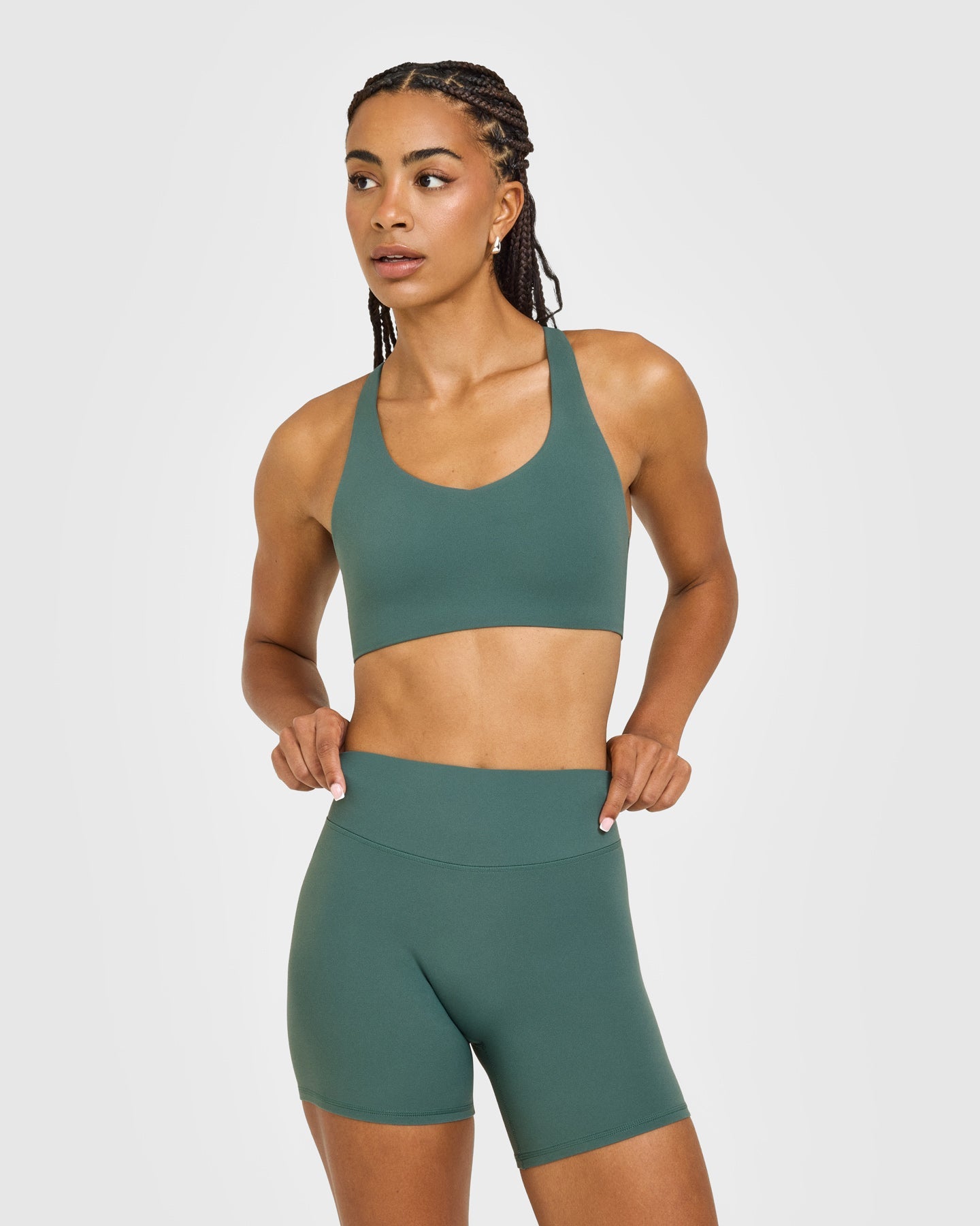 SoftMotion Sports Bra with White Logo | Iced Green