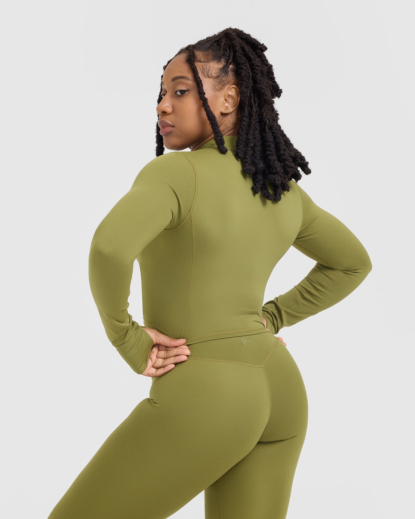 Alternative view of Timeless Crop Jacket | Olive Green
