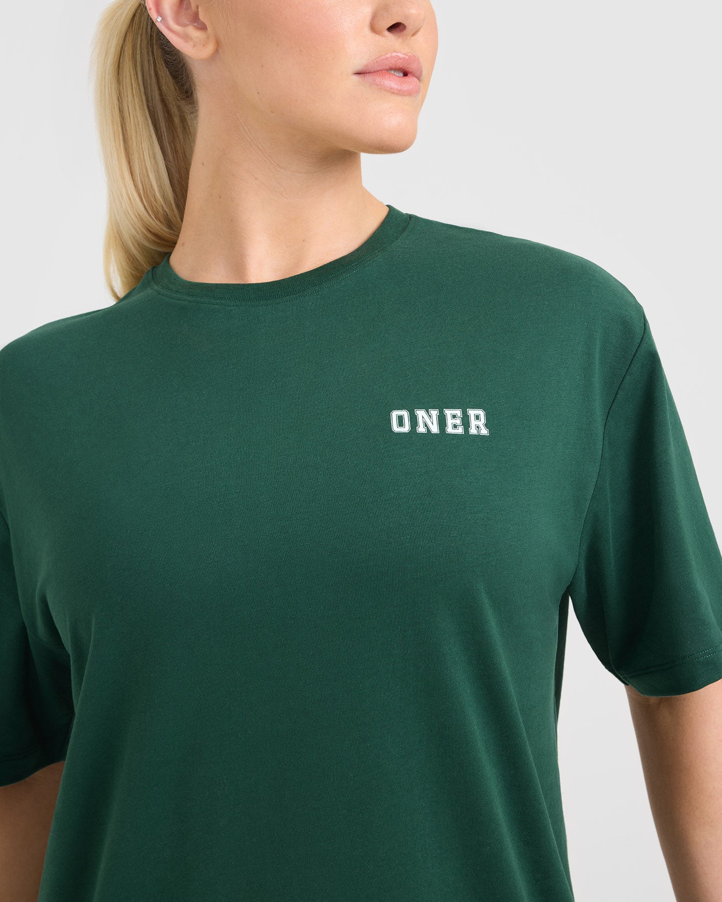 Classic Oversized Lightweight T-Shirt with Printed Logo | Racing Green - Image 4
