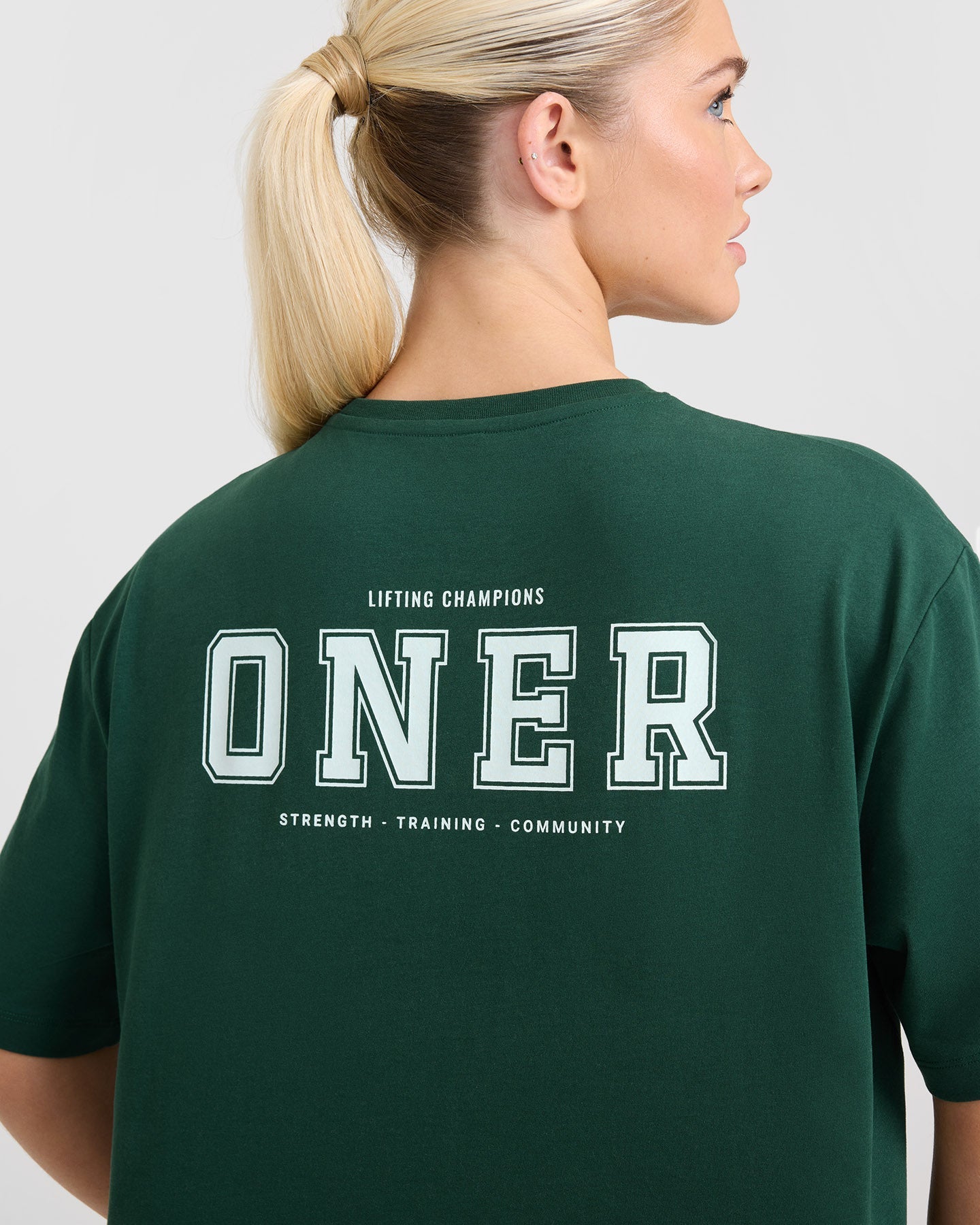 Classic Oversized Lightweight T-Shirt with Printed Logo | Racing Green - Image 5