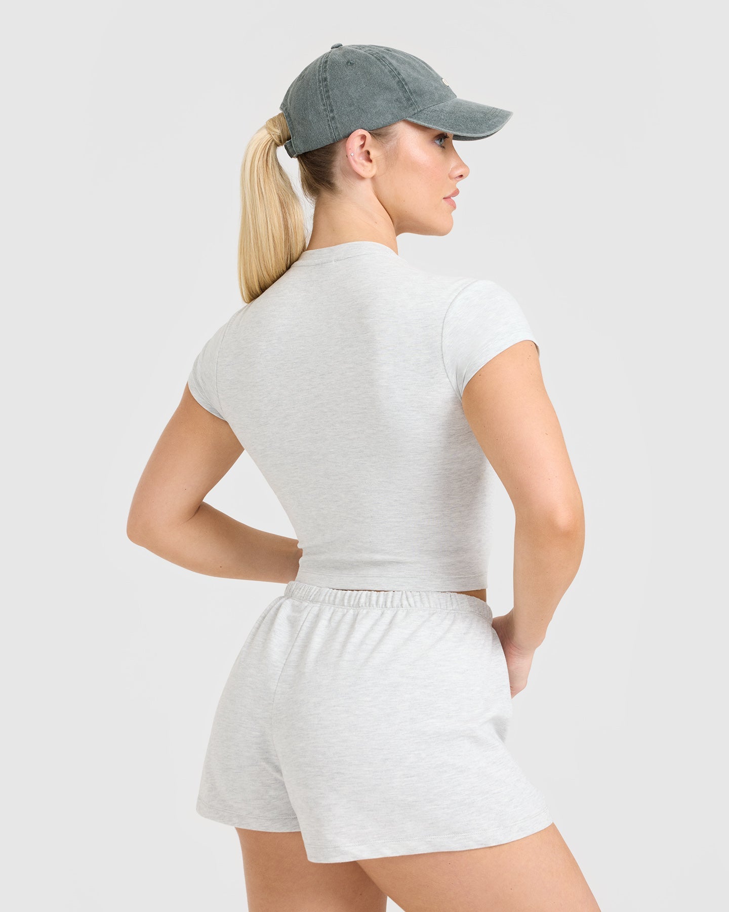 Alternative view of Cotton Baby T-Shirt with Printed Logo | Light Grey Marl