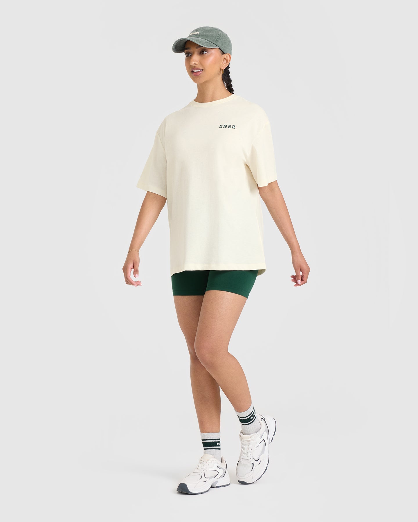 Classic Oversized Lightweight T-Shirt with Printed Logo | Off White - Image 3