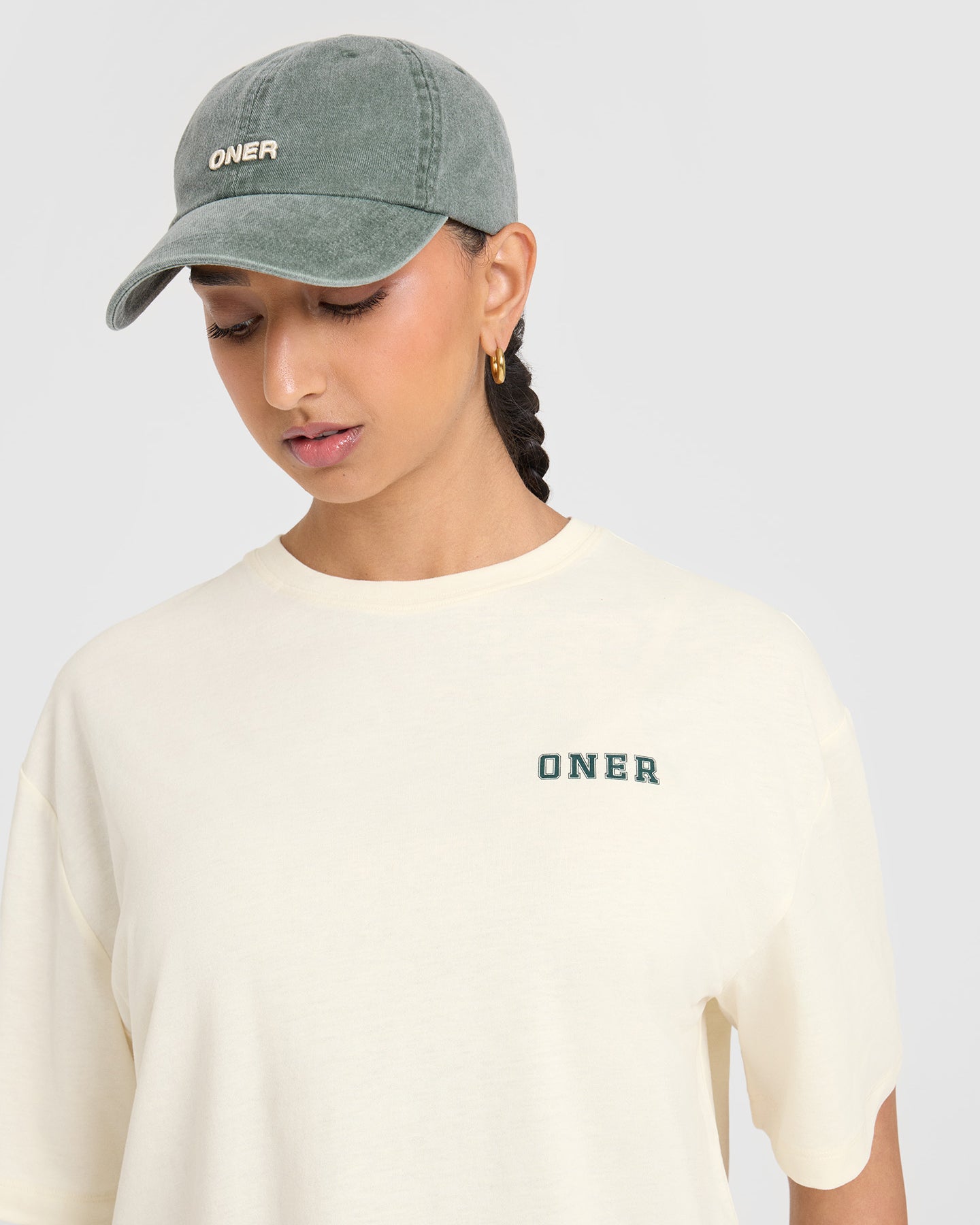 Classic Oversized Lightweight T-Shirt with Printed Logo | Off White - Image 5