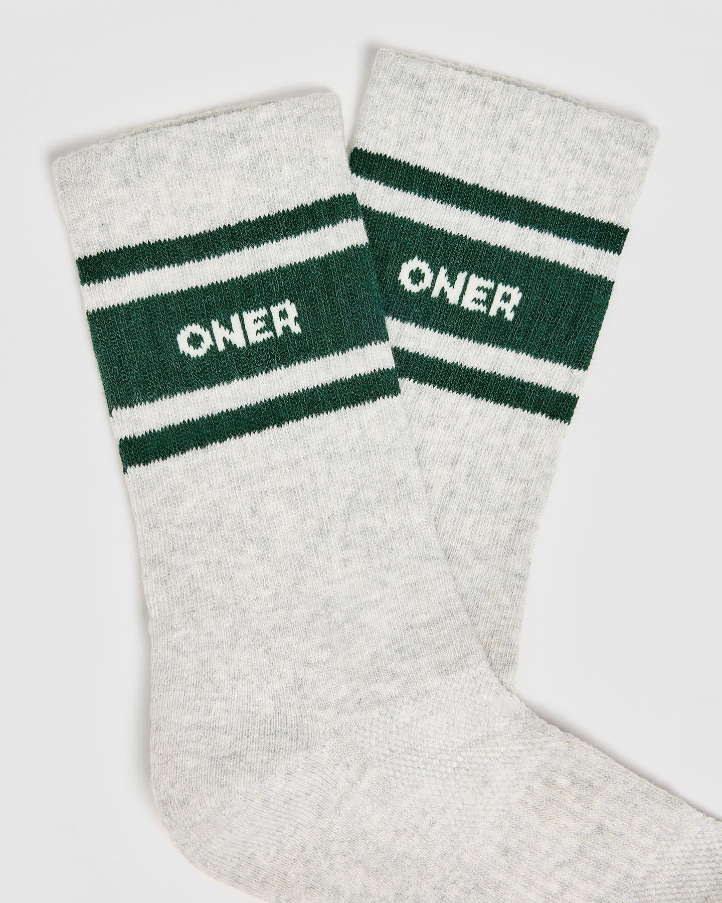 Varsity Crew Socks 2 Pack | Off White/Grey Marl/Racing Green - Image 3