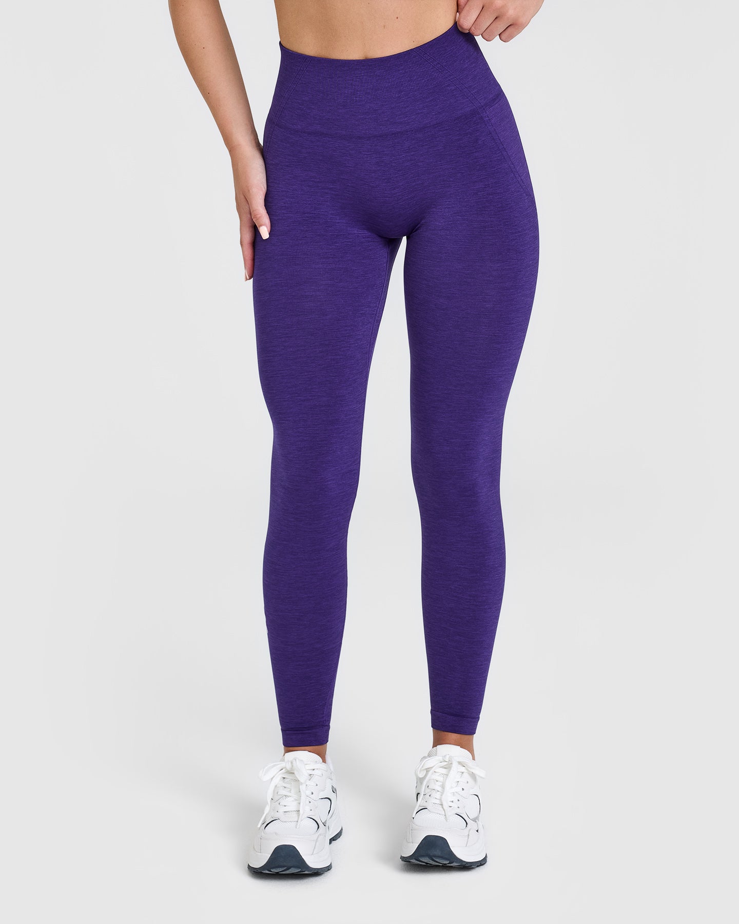 EffortlessLift Seamless Leggings with White Logo | Amethyst