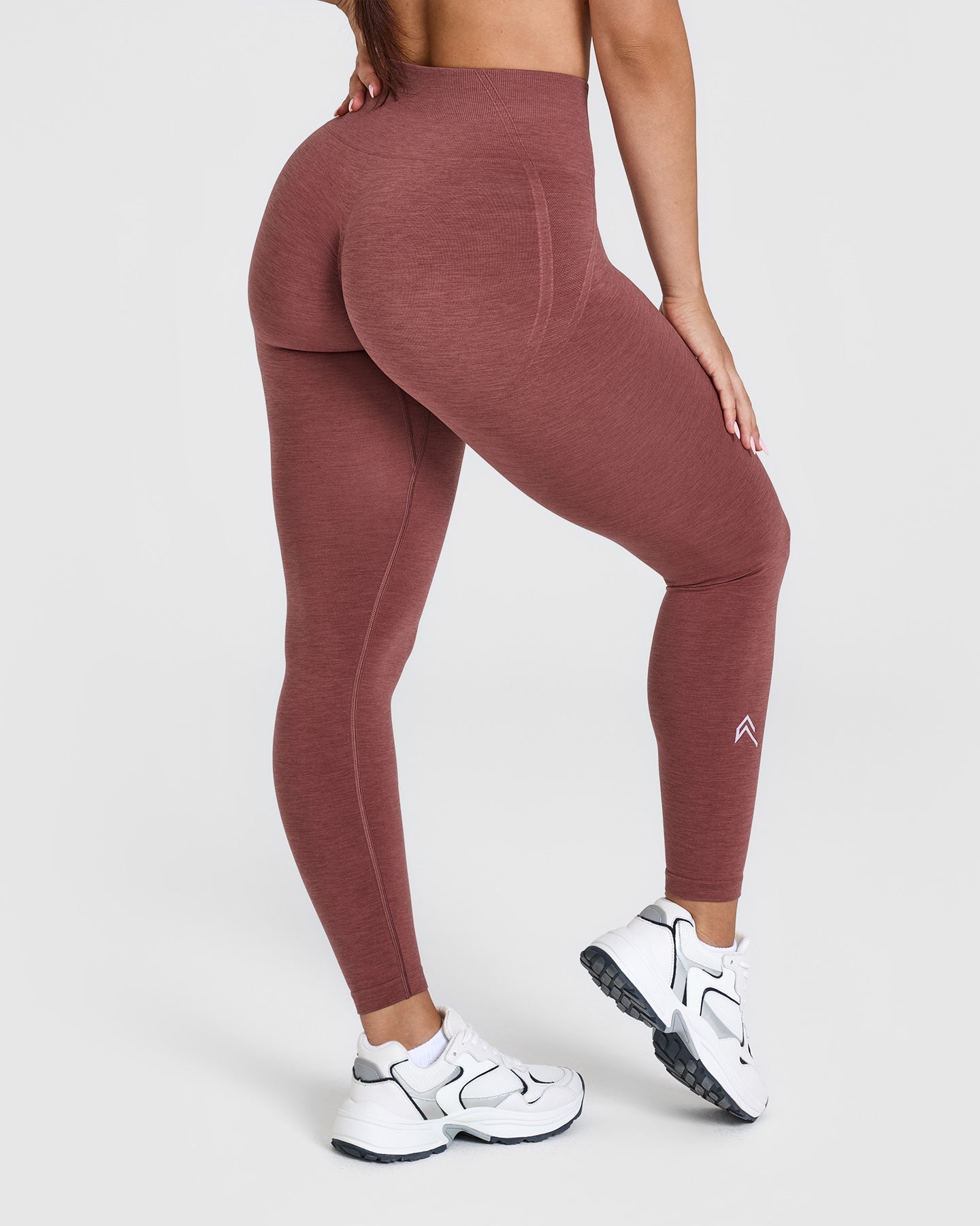 EffortlessLift Seamless Leggings with White Logo | Berry - Image 2