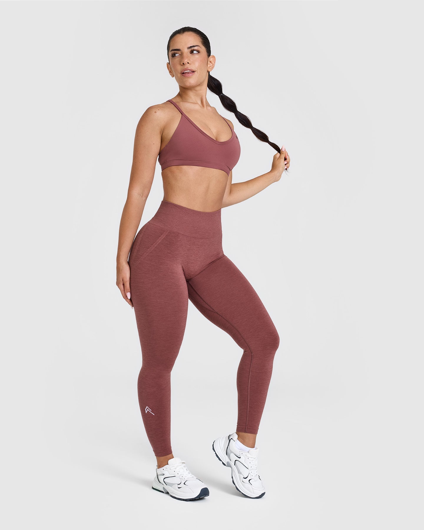 EffortlessLift Seamless Leggings with White Logo | Berry - Image 3