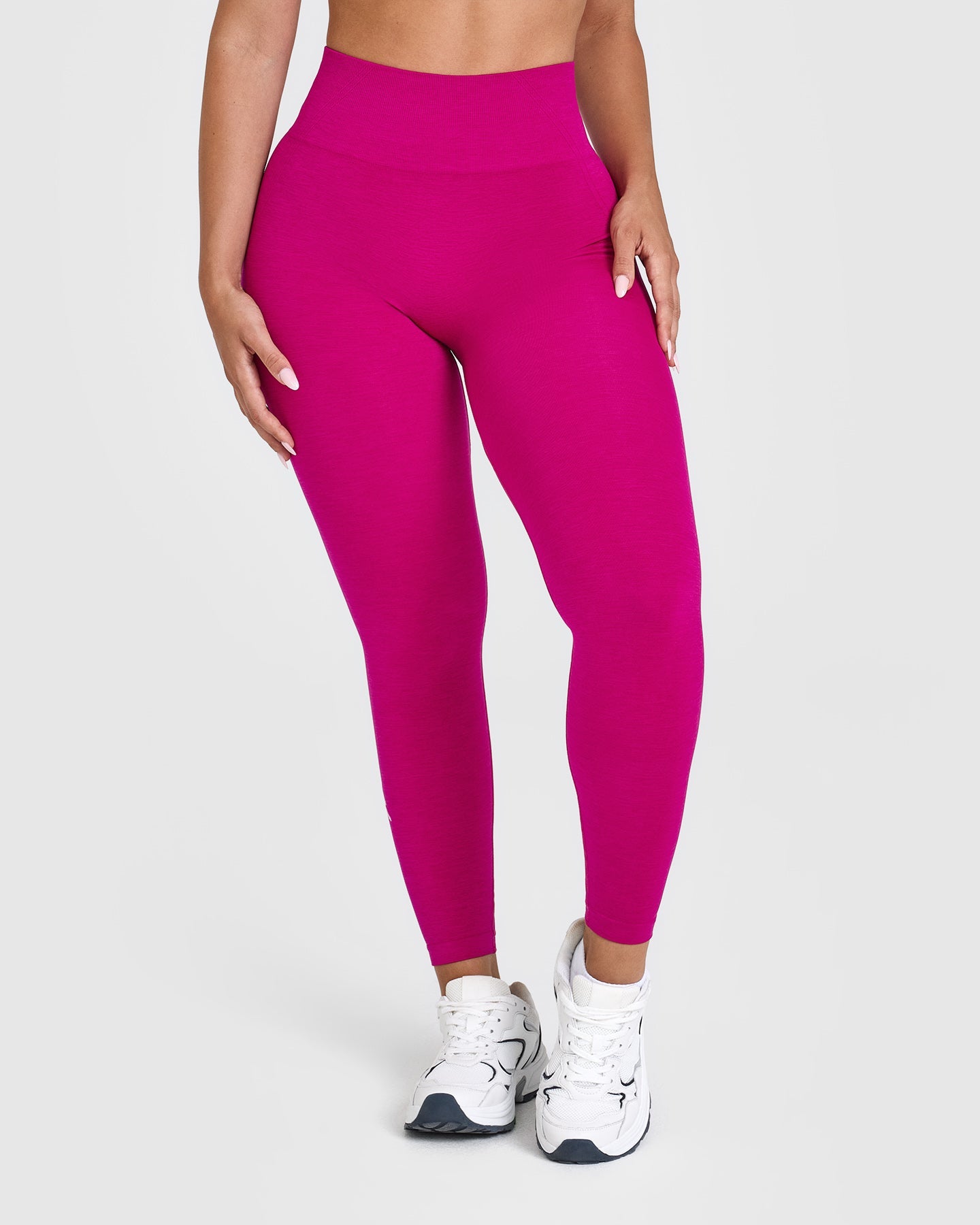 EffortlessLift Seamless Leggings with White Logo | Fuchsia